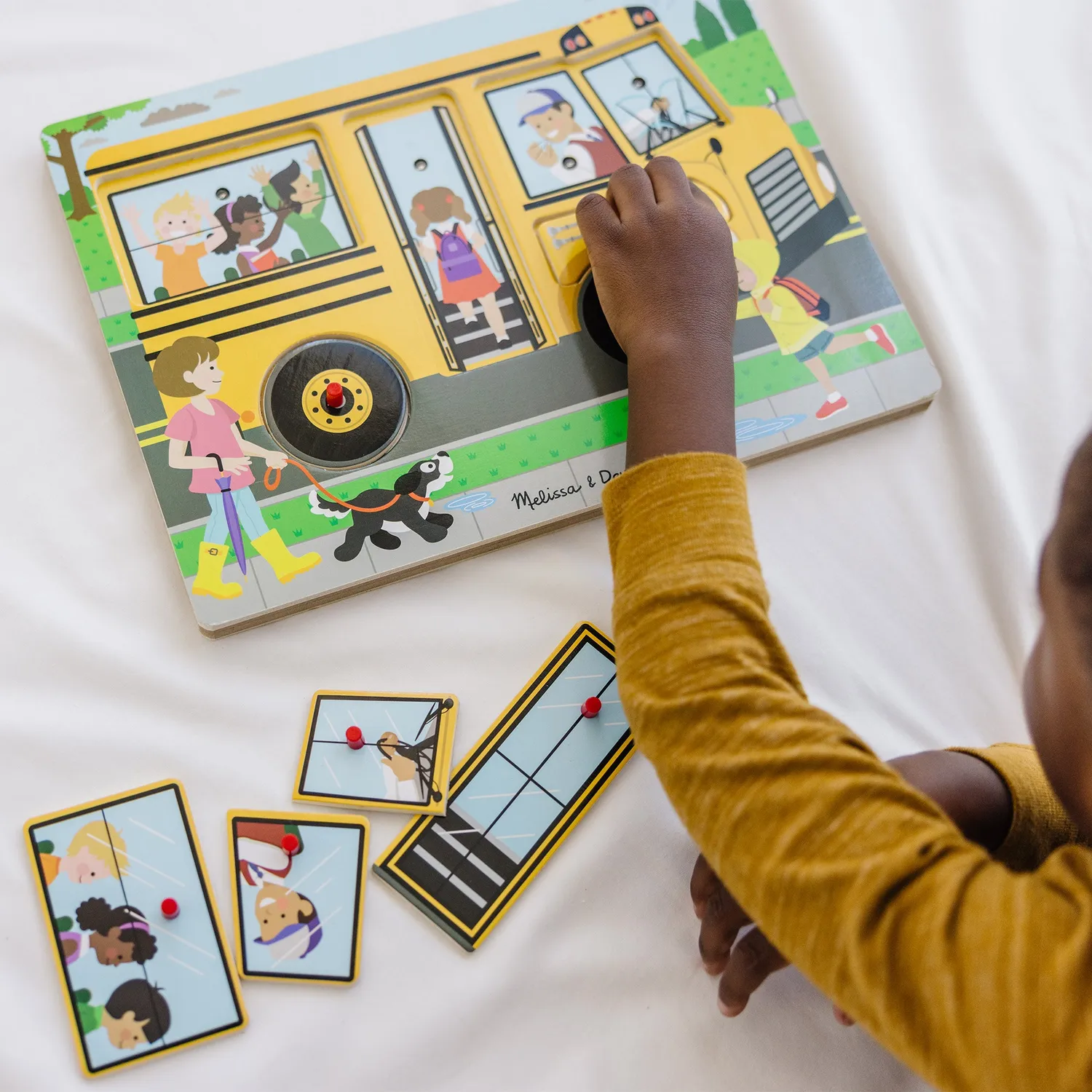 Melissa & Doug Wheels on the Bus Holzpuzzle 6 Teile mit Sound ab 2 Jahre