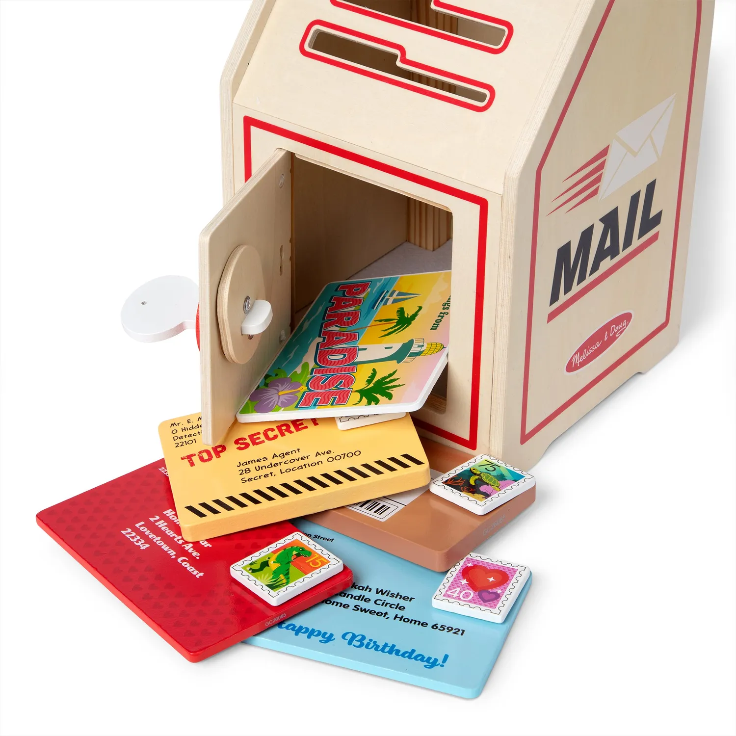 Melissa & Doug Stamp and Sort Mailbox Briefkasten Holz Set