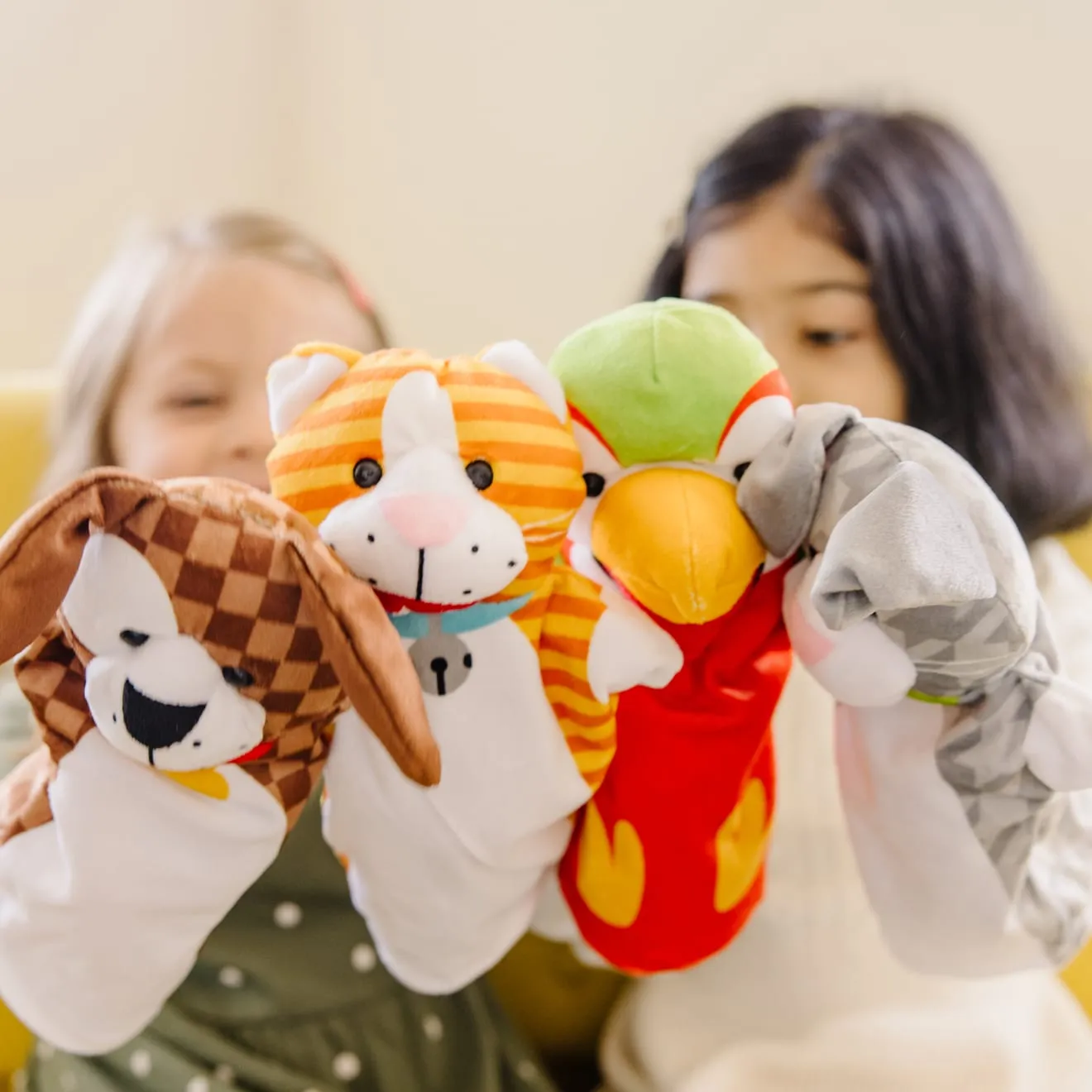Melissa & Doug Playful Pets Handpuppen 4er-Set Tiere