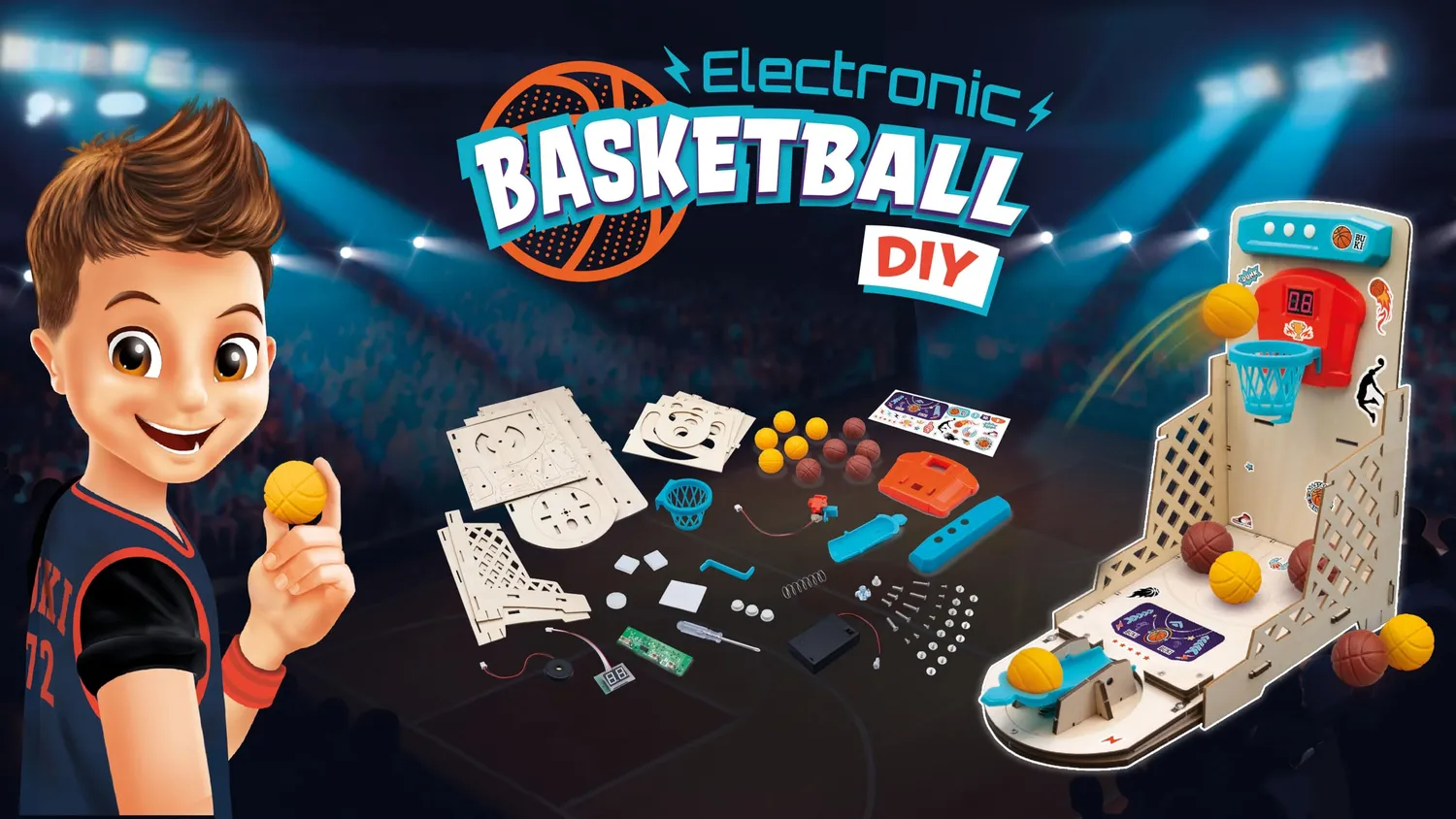 Buki 2151 Elektronischer Basketballkorb Bausatz ab 8 Jahren