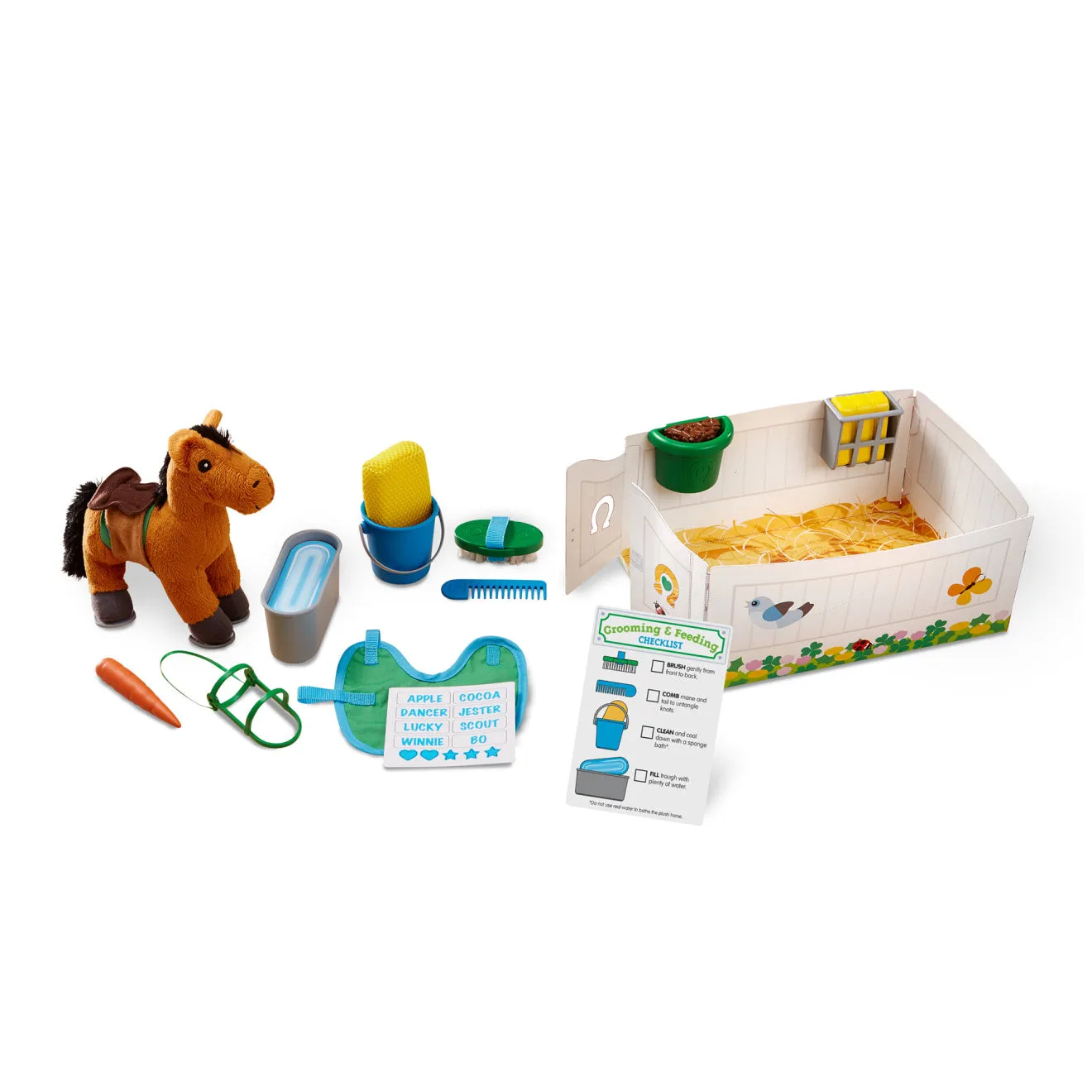 Melissa & Doug Feed & Groom Pferde-Pflegeset Plüschpferd