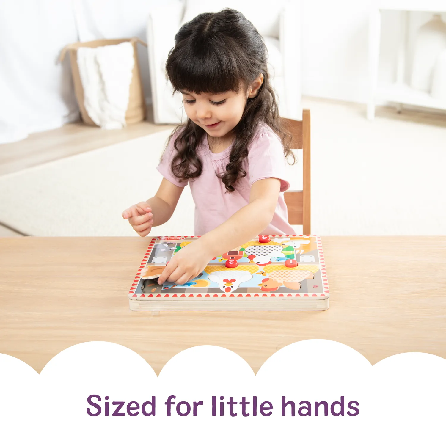 Melissa & Doug Happy Hens Push Pop Puzzle Hühner Holz