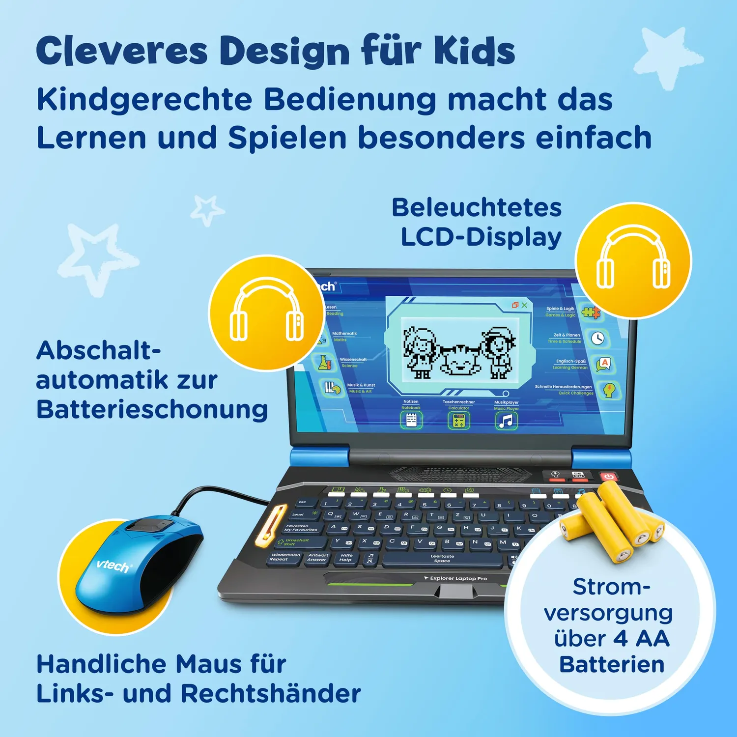 VTech Explorer Laptop Pro Lerncomputer 164 Spiele Deutsch