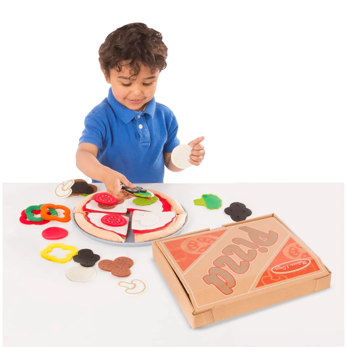 Melissa & Doug Felt Play Food Pizza Set Spielessen 42-tlg Filz