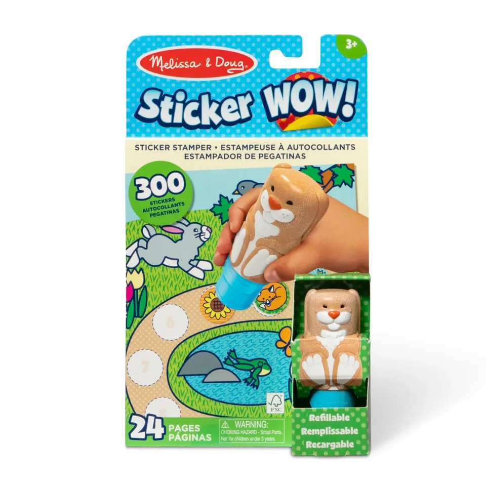 Melissa & Doug Sticker WOW Bunny Stickerheft mit Stamper