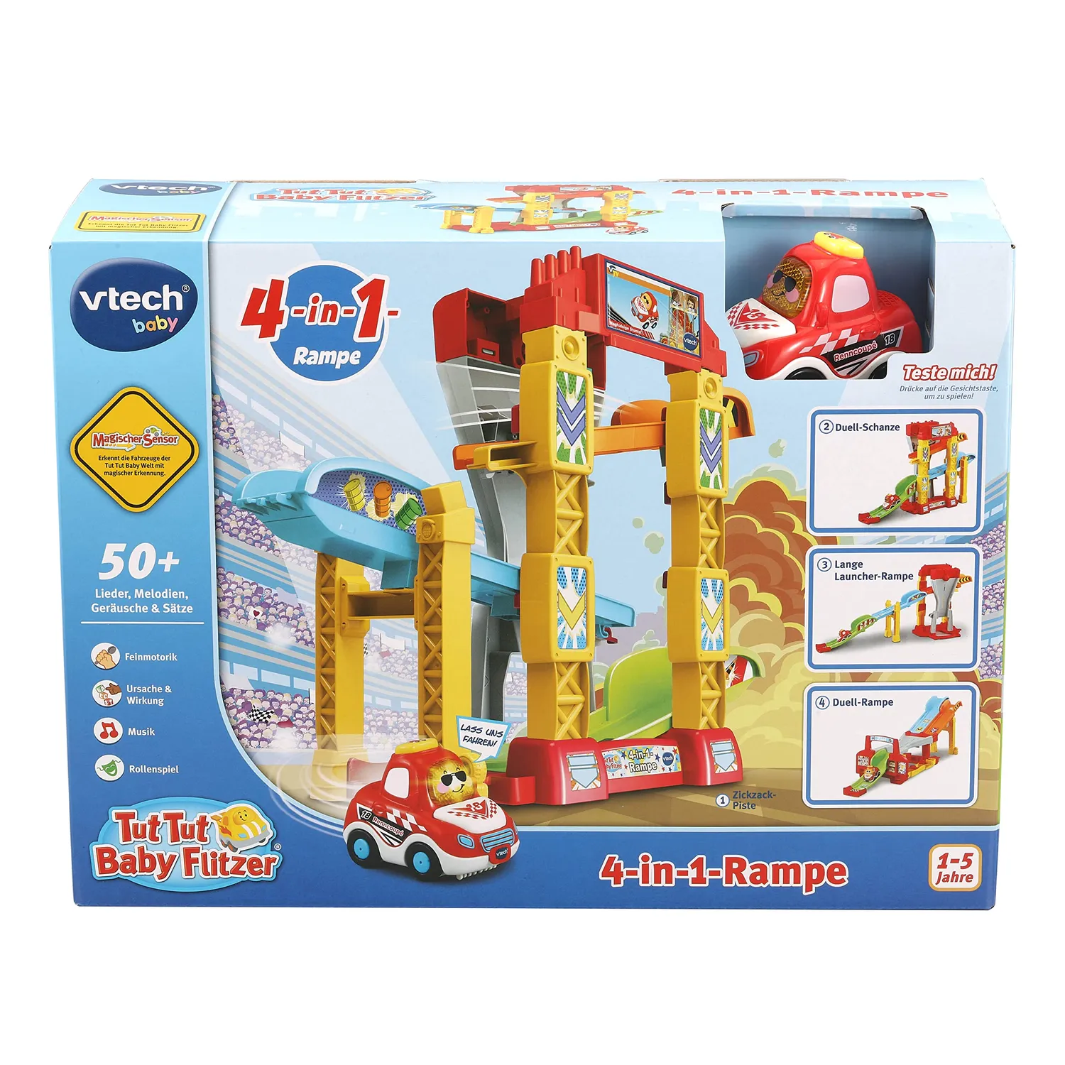 VTech Tut Tut Baby Flitzer 4-in-1-Rampe Autorampe Rennauto Start