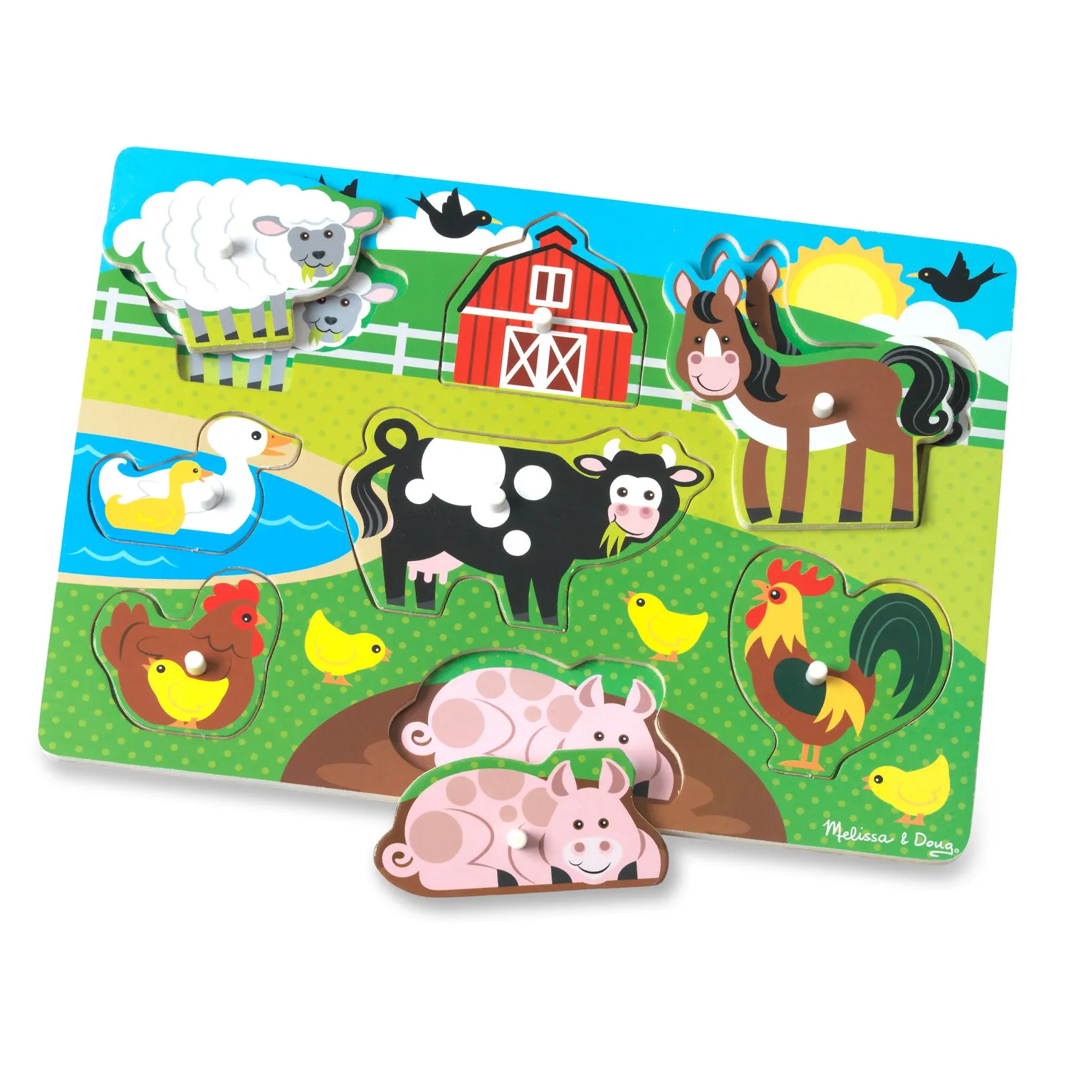 Melissa and Doug Peg Puzzle Holzpuzzle 4er Set ab 2 Jahre