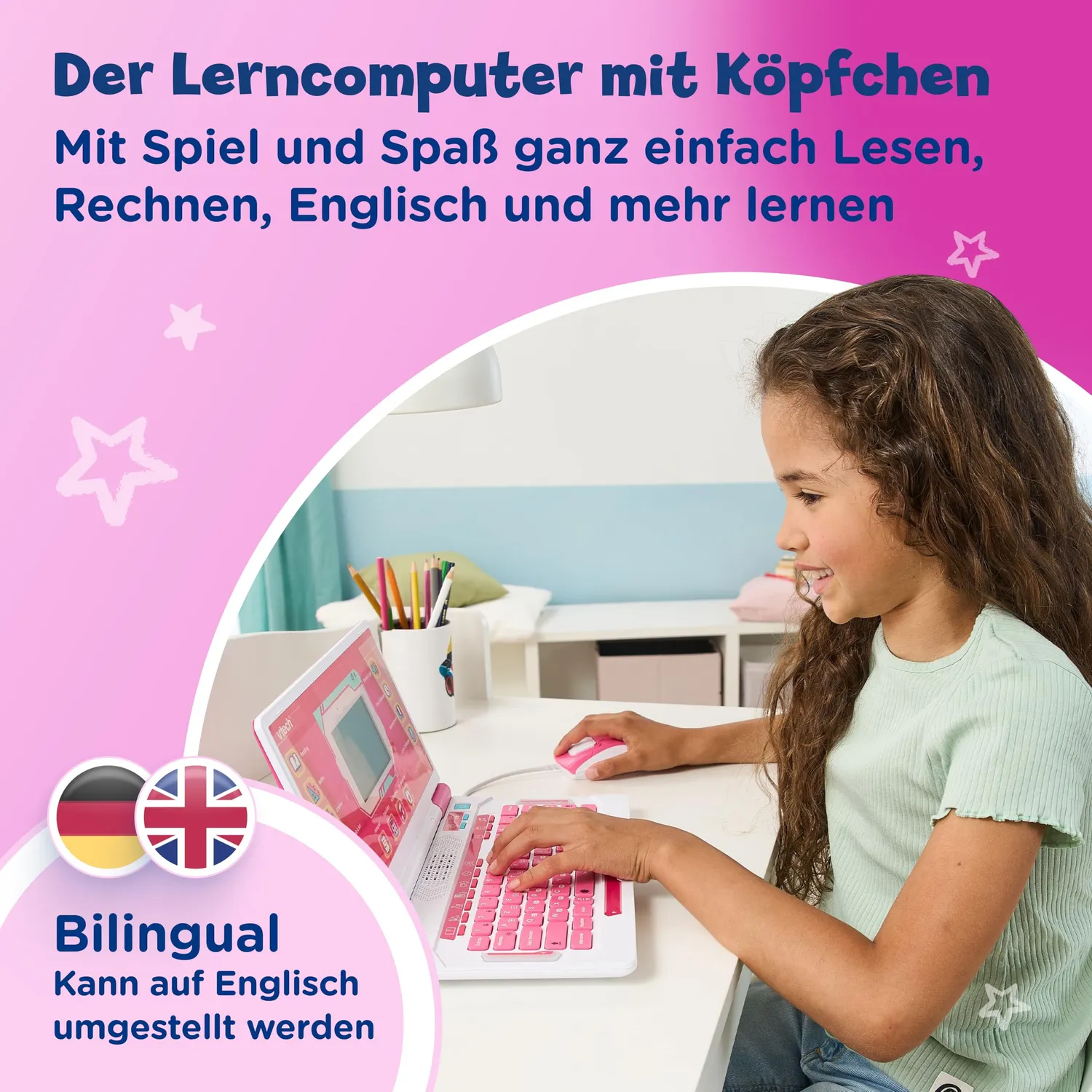 VTech Explorer Laptop Pro Pink Lerncomputer 164 Spiele QWERTZ