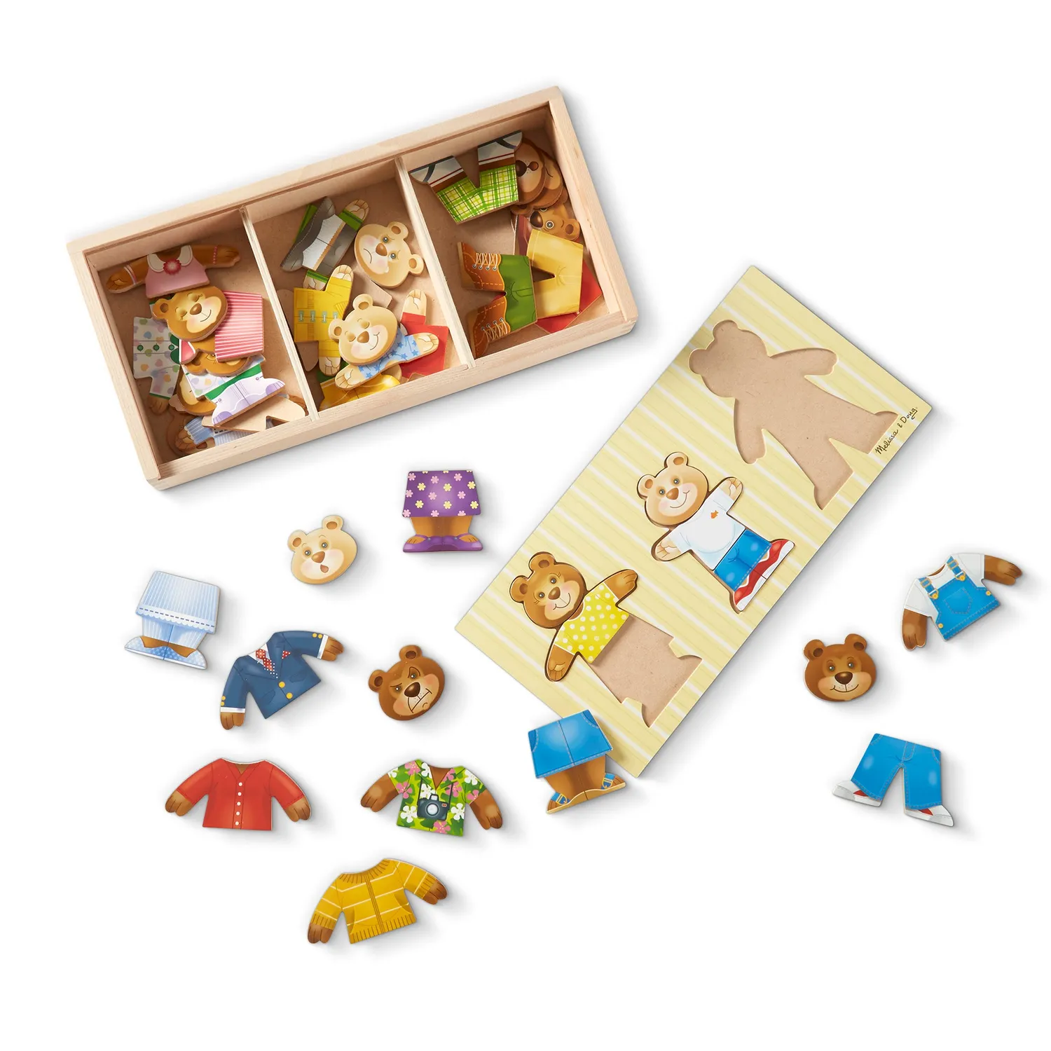 Melissa & Doug Bärenfamilie Ankleidepuzzle Holz 45 Teile