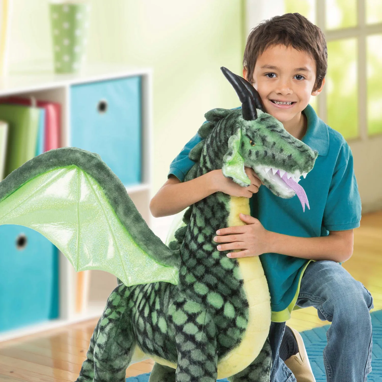 Melissa and Doug Drache Plüschtier XXL Geflügelt Grün