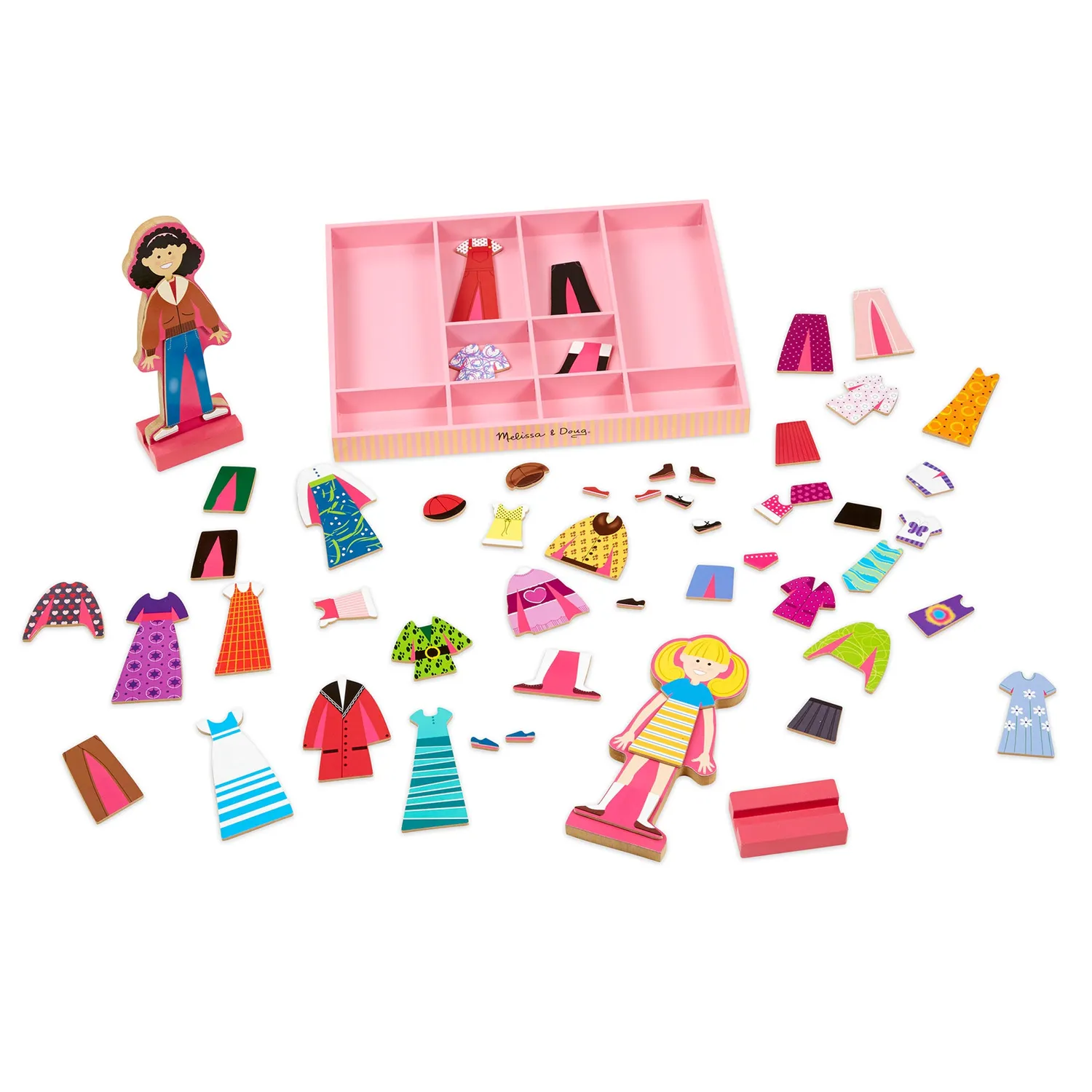 Melissa & Doug Abby & Emma Magnetpuppen Anziehspiel 56 Teile Holz