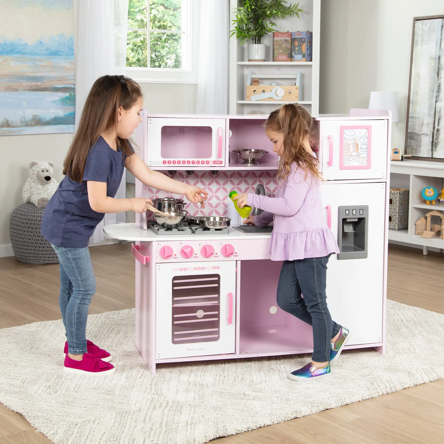 Melissa & Doug Chef's Kitchen Spielküche Holz rosa groß