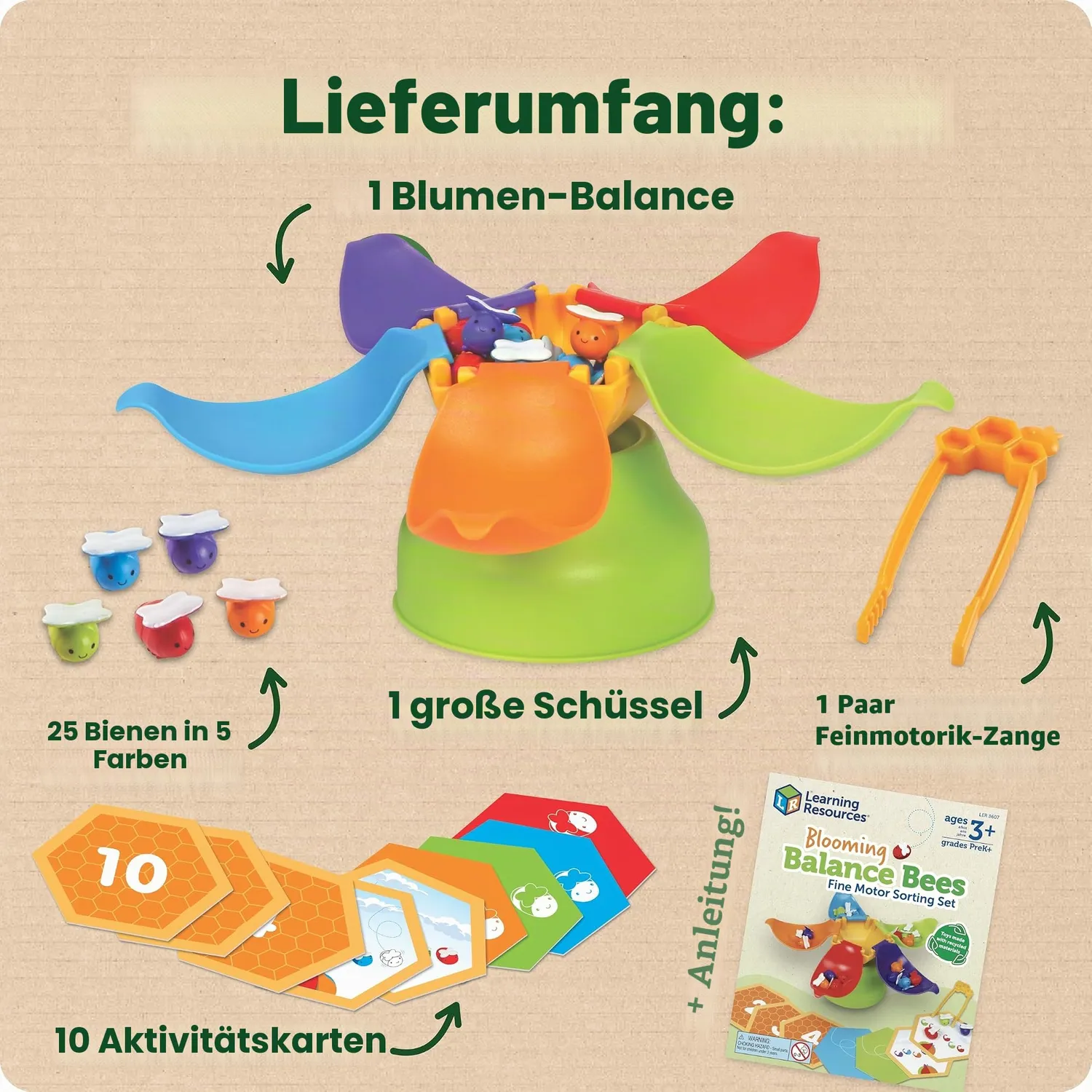 Learning Resources Skill Builders Blühende Balancier-Bienen Sortierset