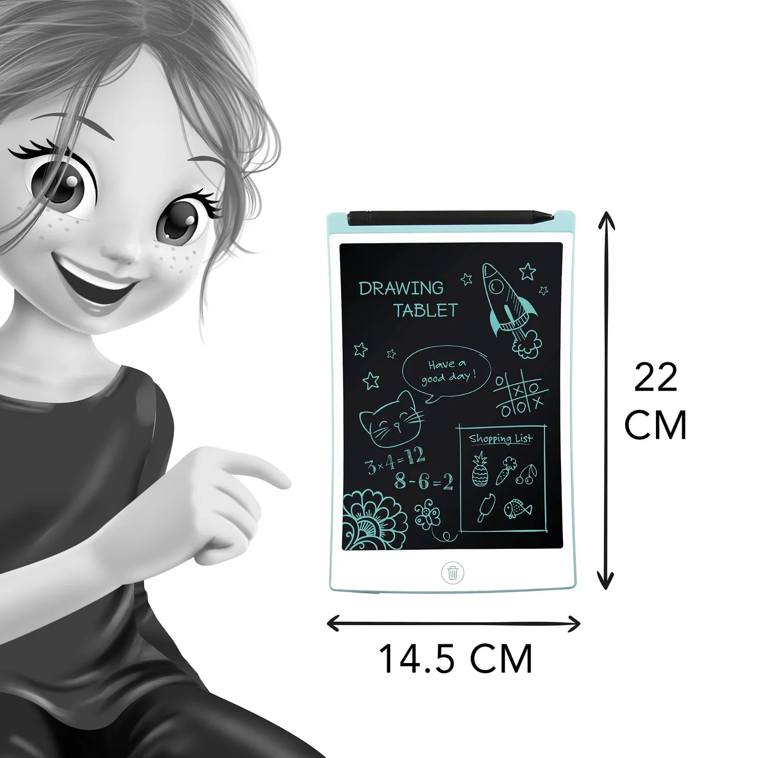 Buki France TD001 Mal-Tablet LCD-Zeichentablett mit Stift