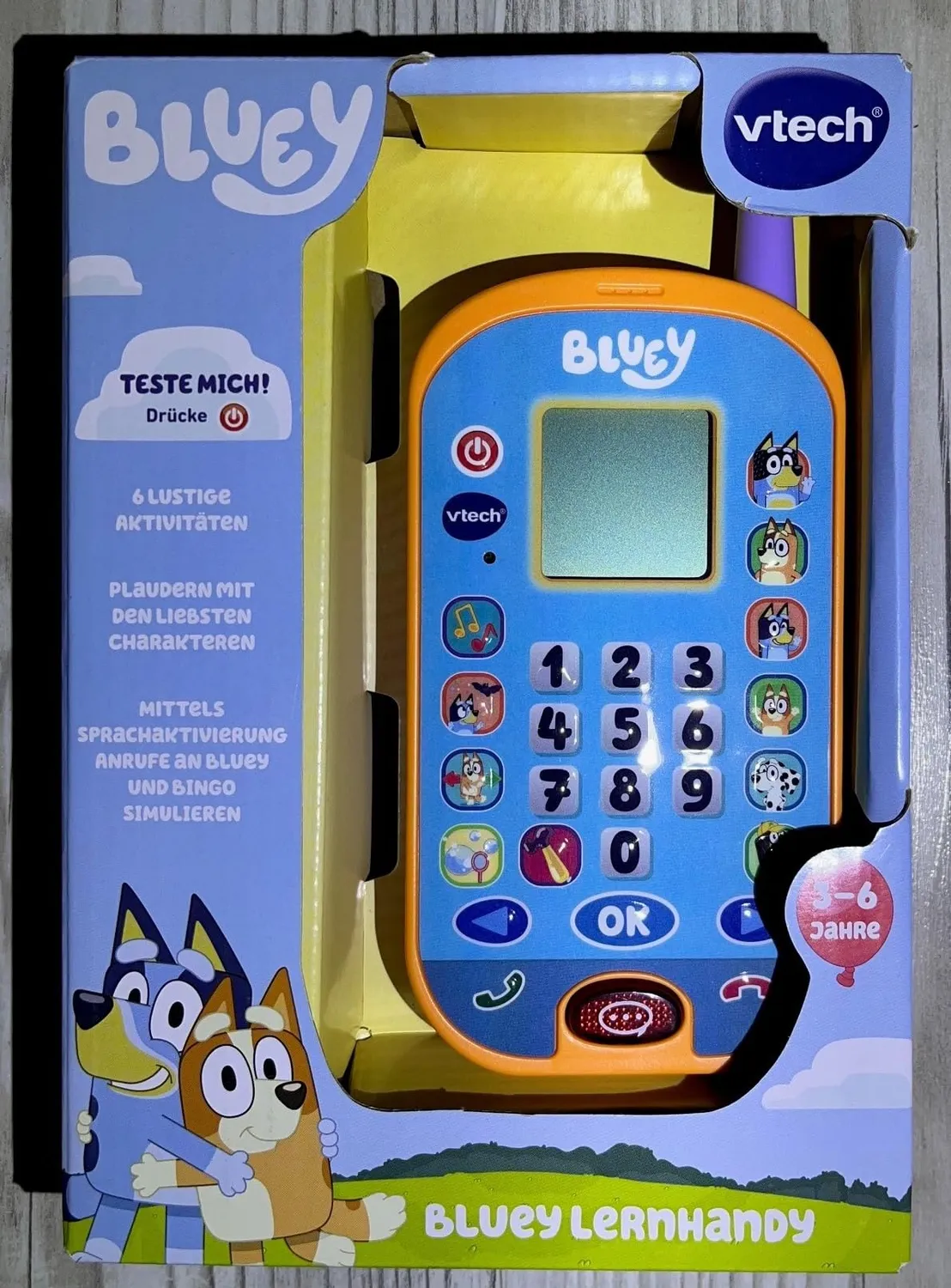 VTech Bluey Lernhandy Lernspielzeug mit Originalstimmen 3-6 Jahre