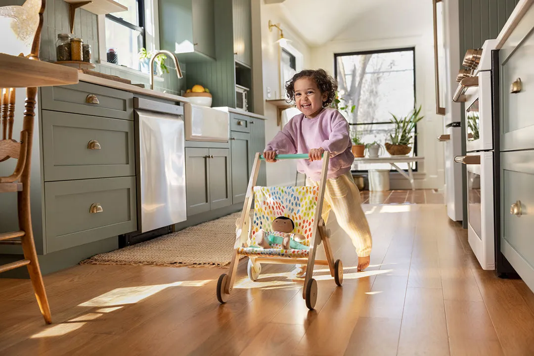 Lovevery Buddy Stroller Puppenwagen Holz für Kleinkinder
