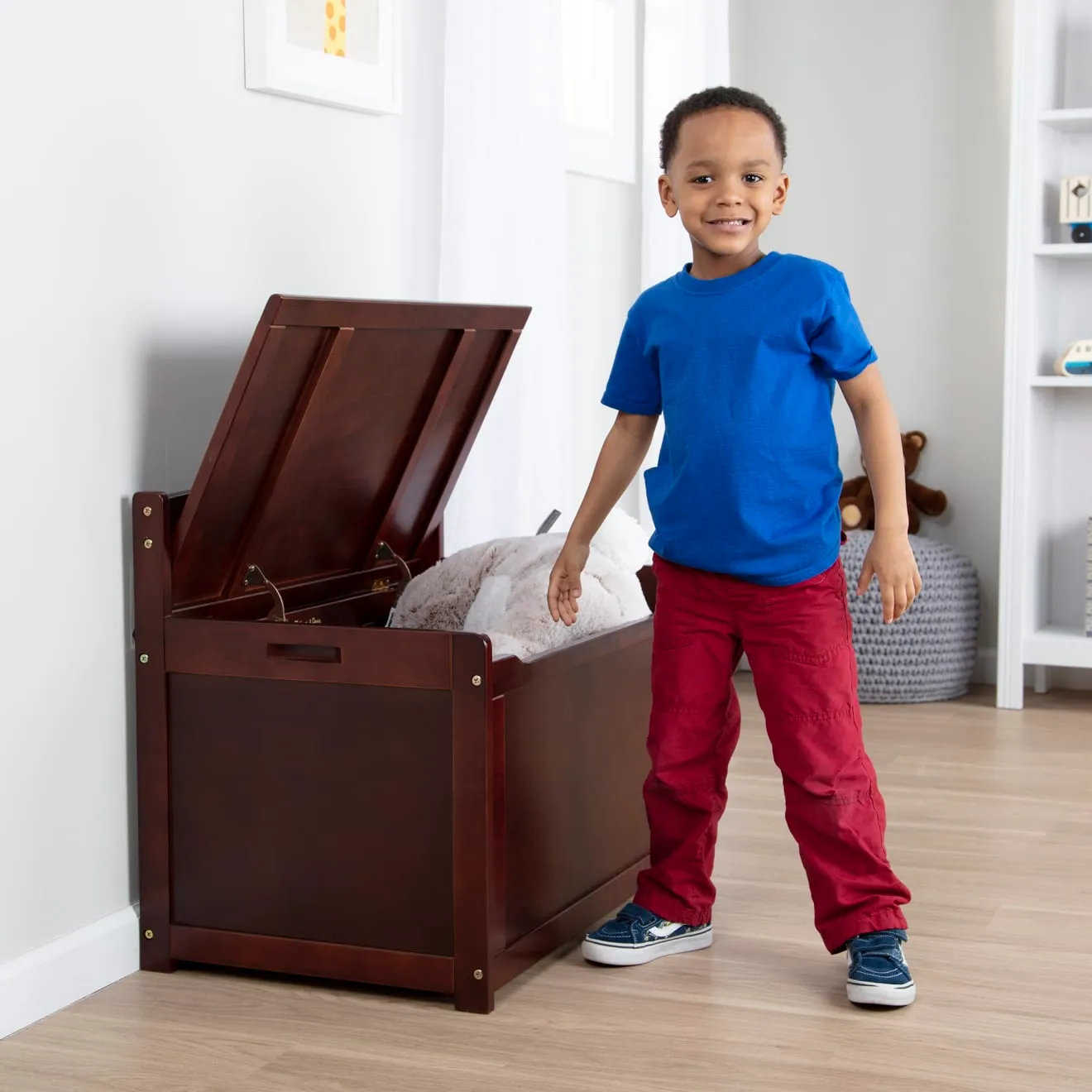 Melissa & Doug Spielzeugkiste Holz Espresso groß ab 3 Jahre