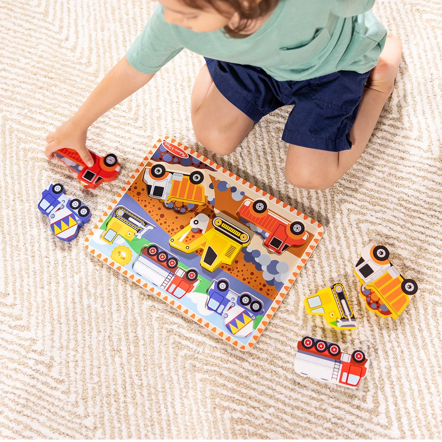 Melissa & Doug Construction Chunky Puzzle 6 Teile Holzpuzzle