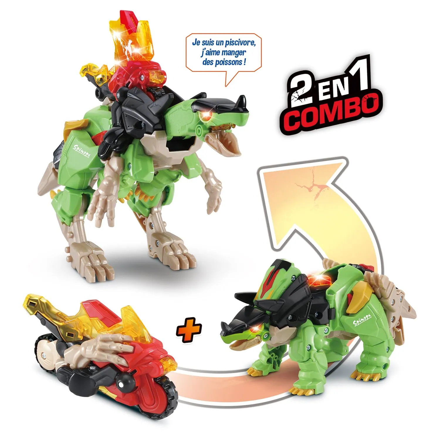 VTech Switch & Go Dinos Spinops Spinosaurus 2-in-1 FR