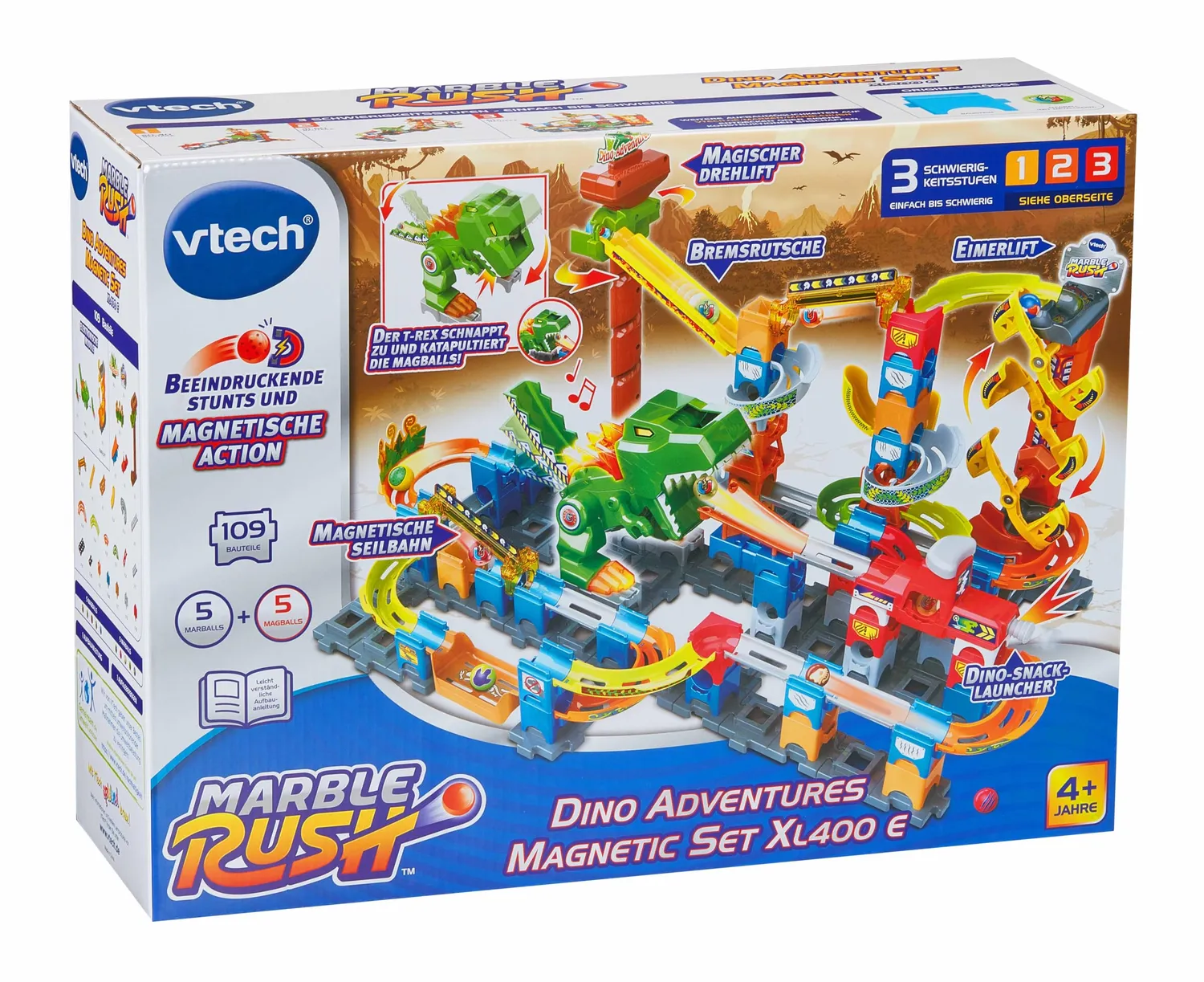VTech Marble Rush Dino Adventures XL400 Murmelbahn 109-tlg.
