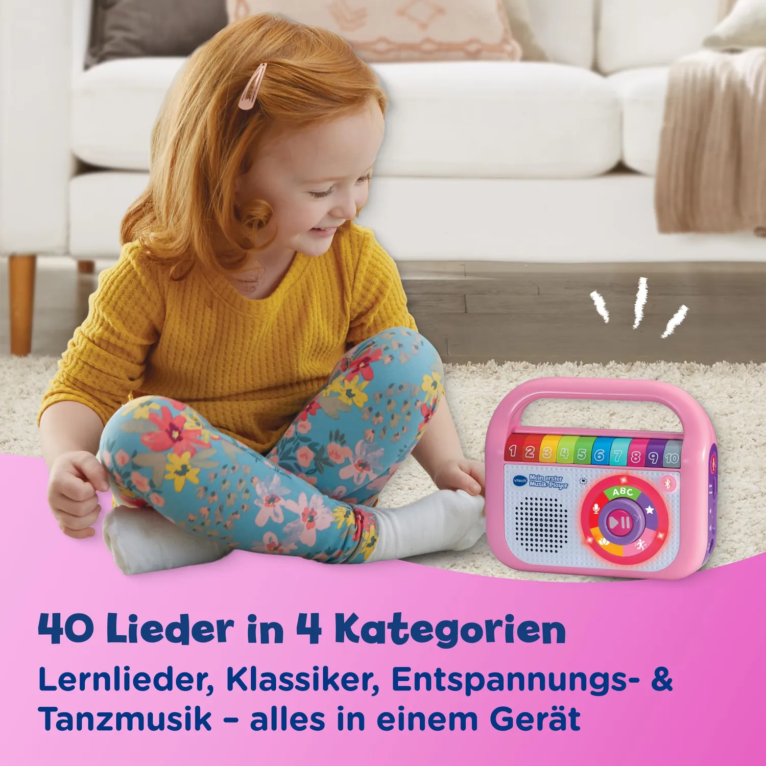 VTech Mein Erster Musik-Player Musikplayer Pink mit Aufnahme