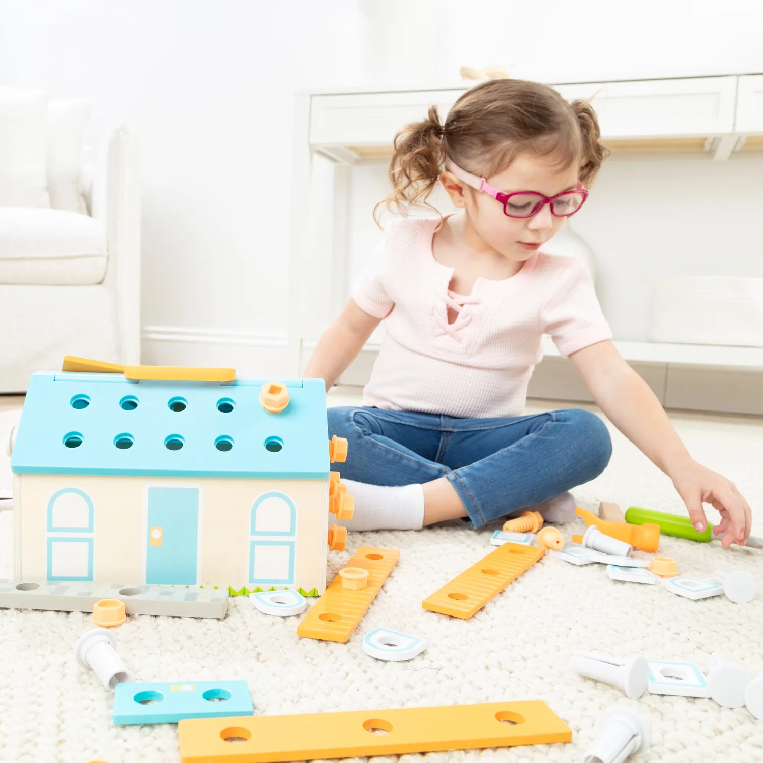 Melissa & Doug Build a House Werkzeugkasten Holz 56-tlg.