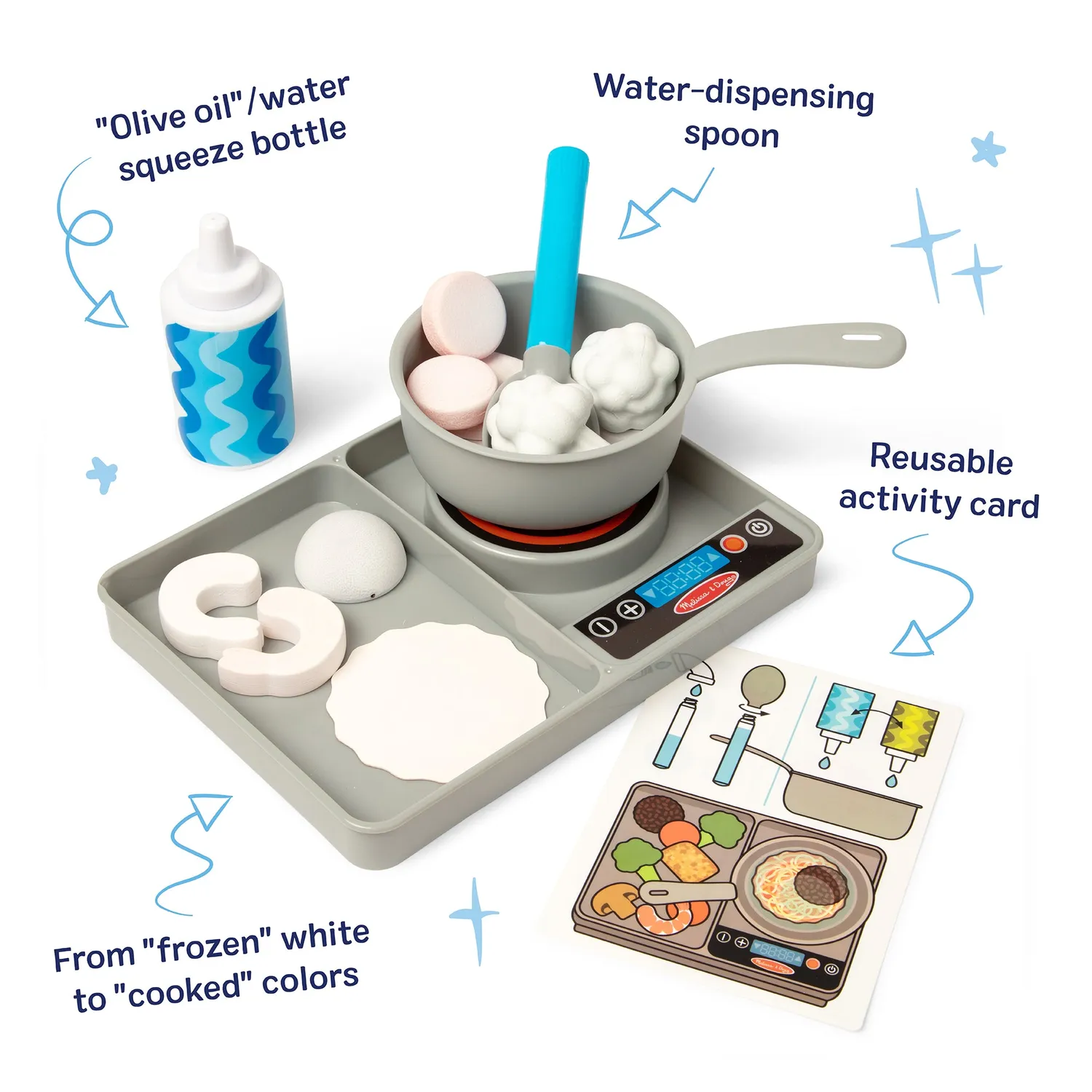 Melissa & Doug Water Wow Simmer & Stir Spielset mit Farbwechsel