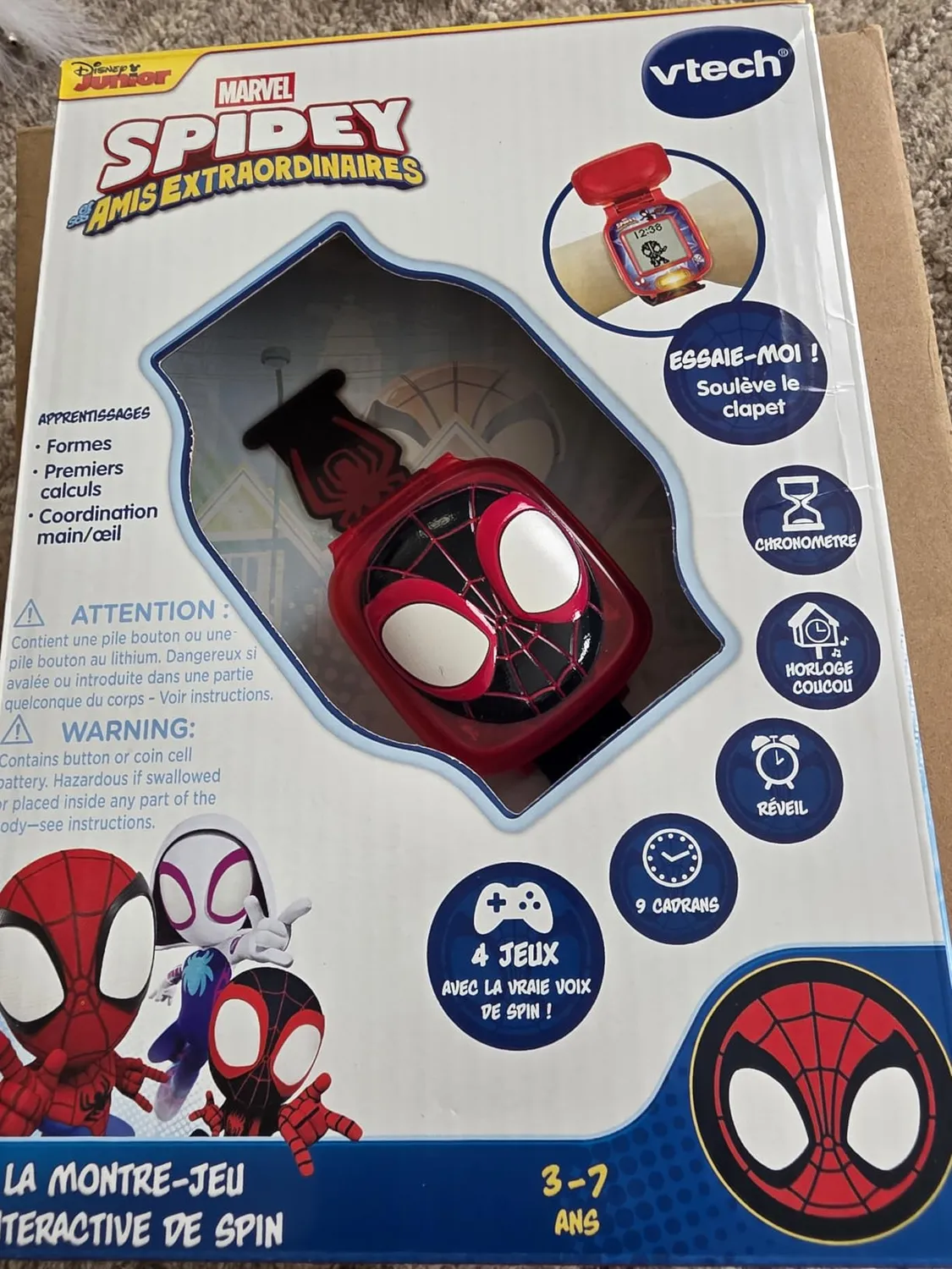 VTech Spidey Spinn Spieluhr französische Version interaktiv
