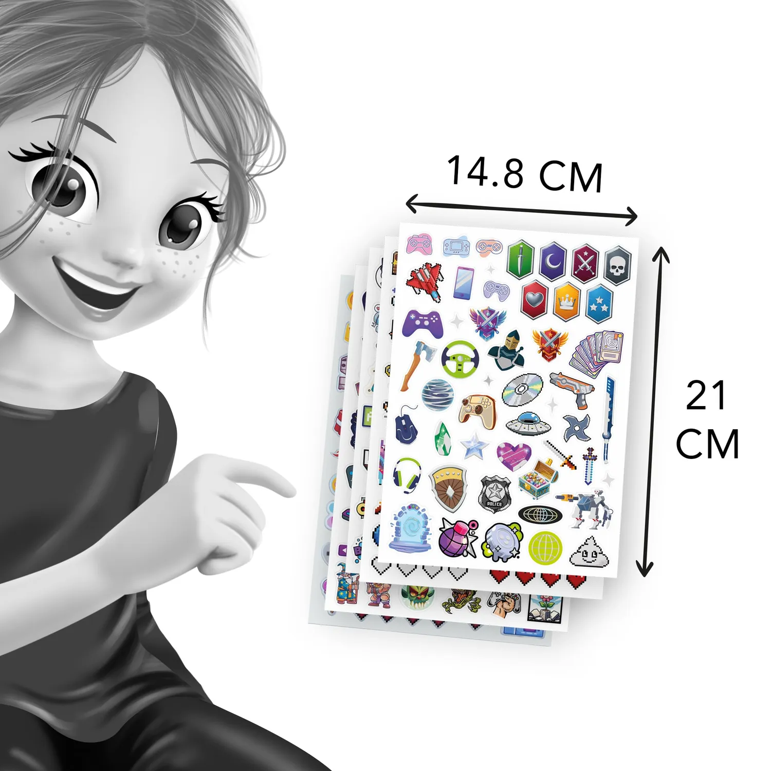 Buki France FK019 Gaming Aufkleber Set 200 Stück silber