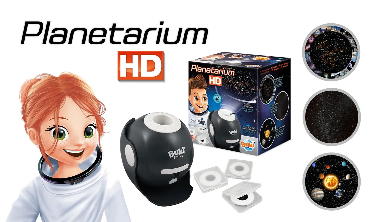 Buki 8002 HD-Planetarium Projektor 3 Scheiben LED