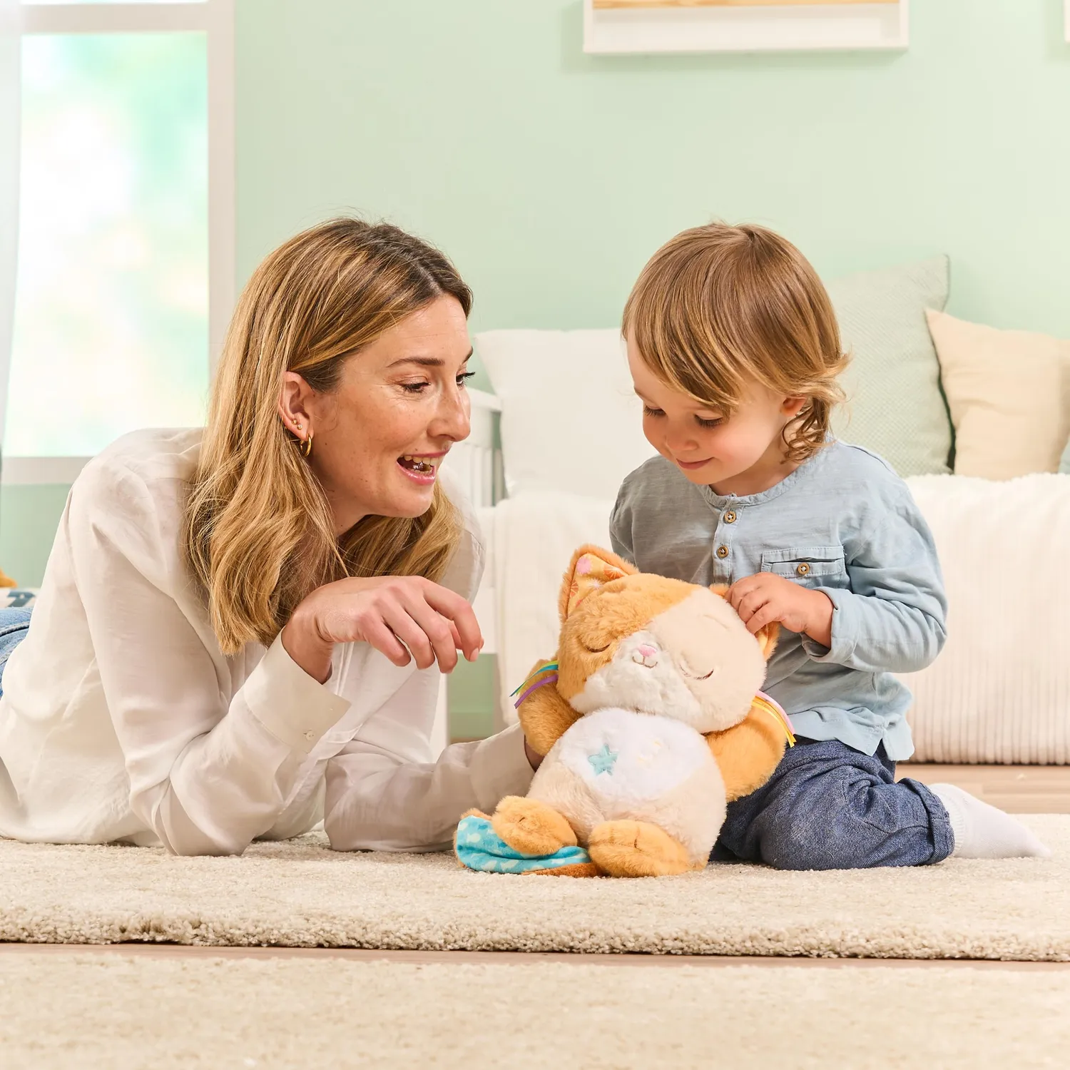 VTech Baby Schlummer-Kätzchen Kuscheltier mit Nachtlicht 0-36 M.