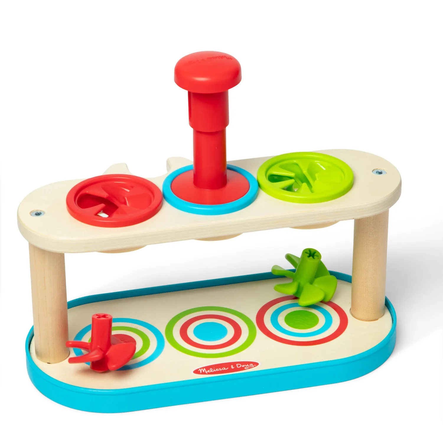 Melissa & Doug Match & Push Kreisel Spielzeug Holz ab 2 Jahren