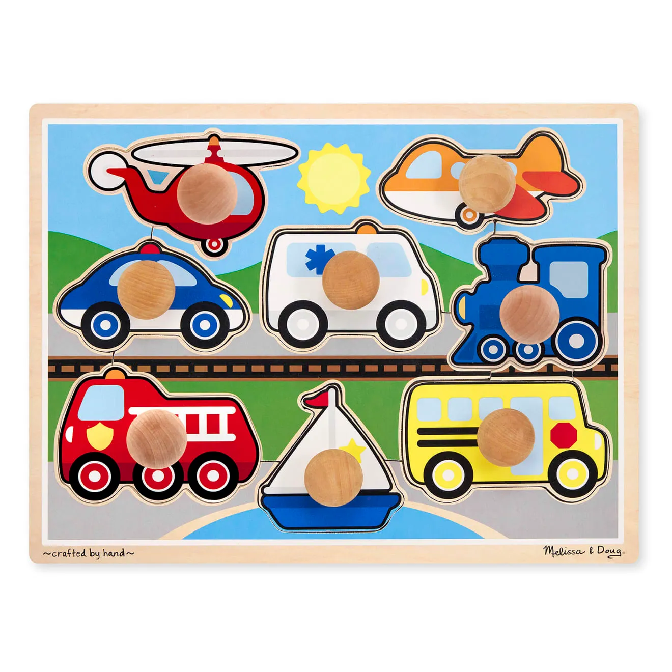 Melissa & Doug Vehicles Jumbo Knob Puzzle Holz 8-tlg