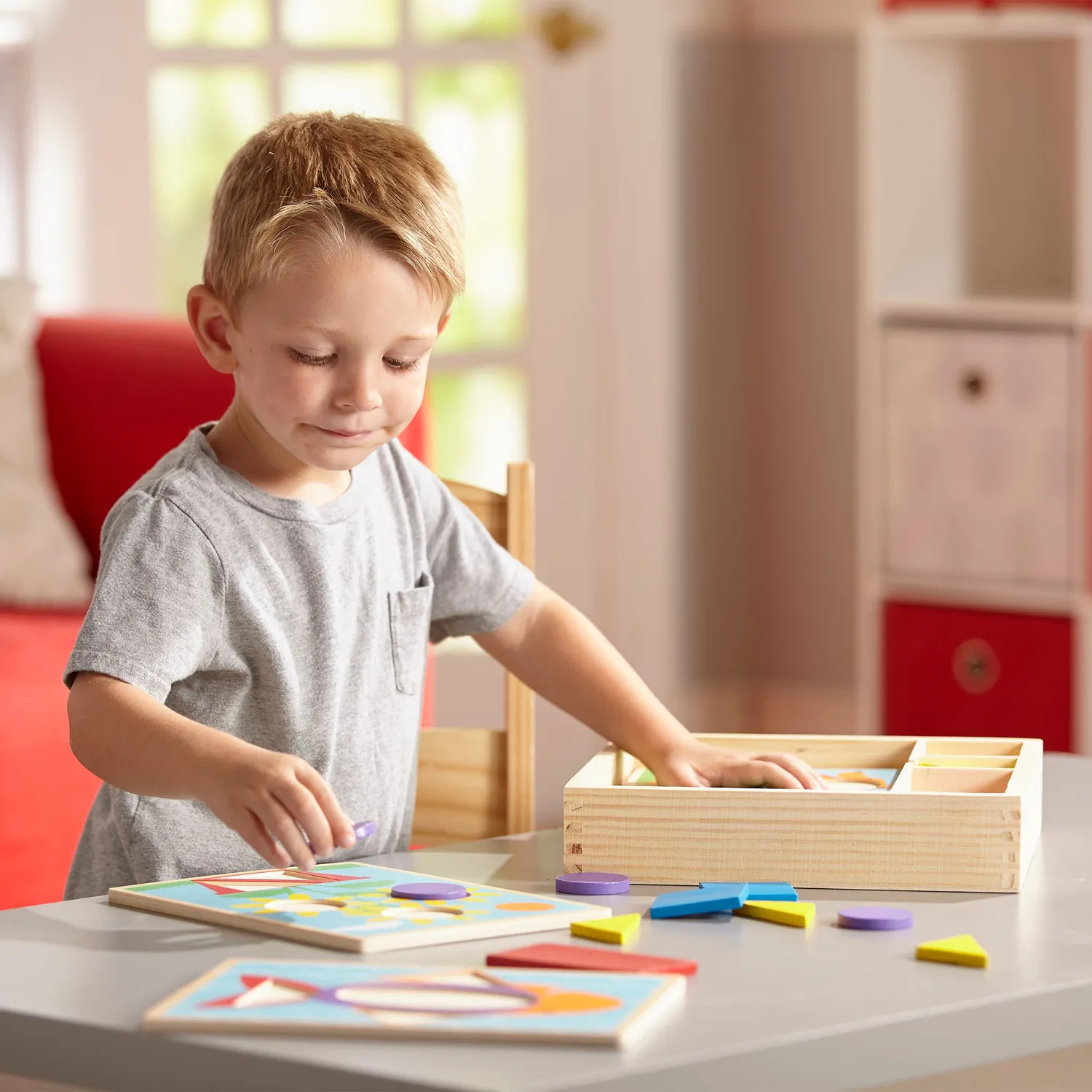 Melissa & Doug Beginner Pattern Blocks Legespiel Holz