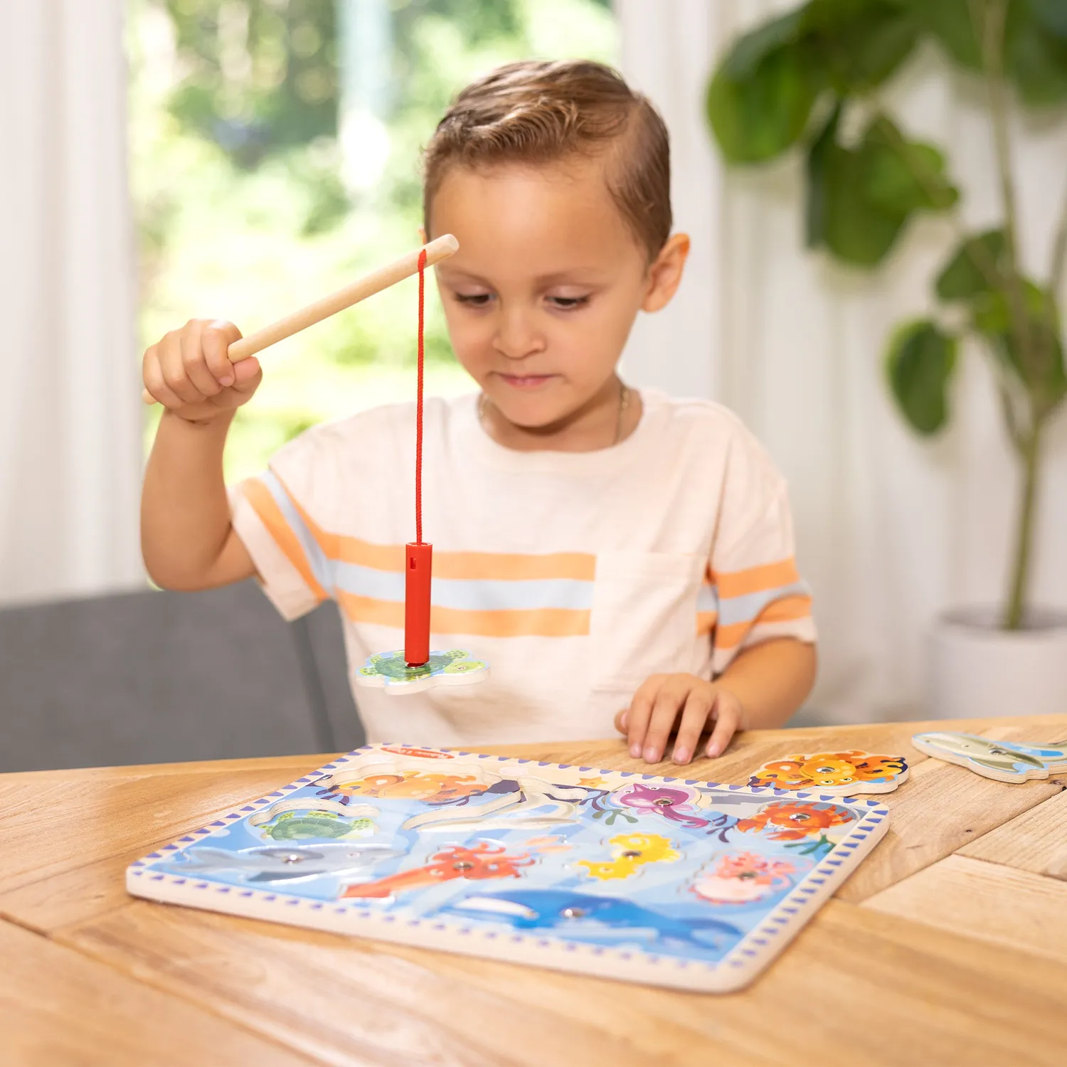 Melissa & Doug Fishing Angelspiel Magnetpuzzle Holz 10-teilig
