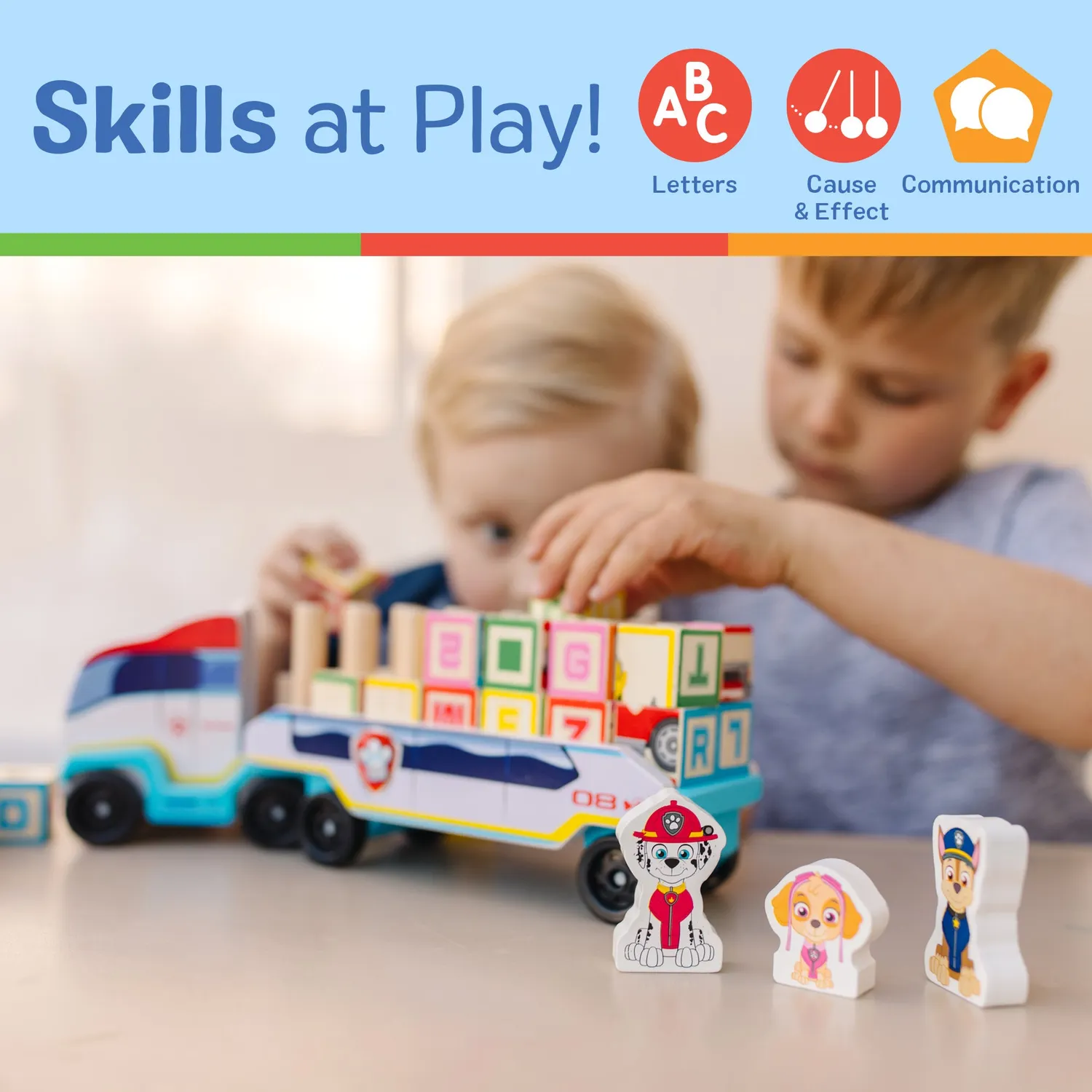 Melissa & Doug PAW Patrol ABC Holz-Laster Bausteine
