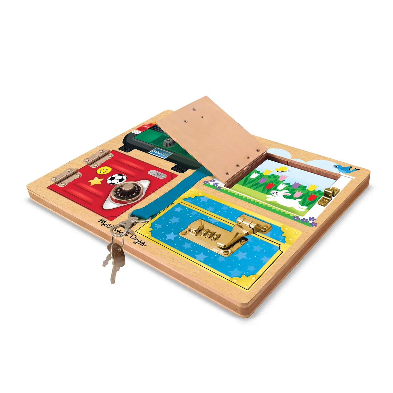 Melissa & Doug Locks & Latches Board Lernbrett Holz Schlösser