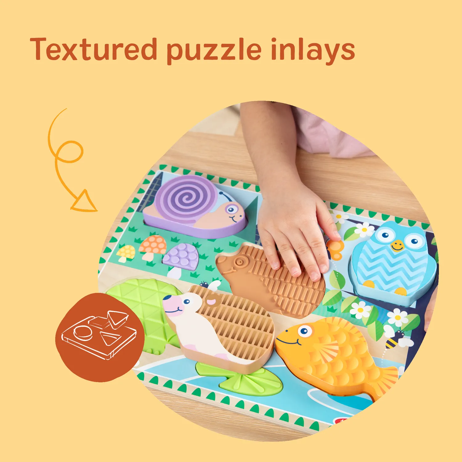 Melissa & Doug Forest Friends Fühlpuzzle Holzpuzzle 5 Teile ab 2J