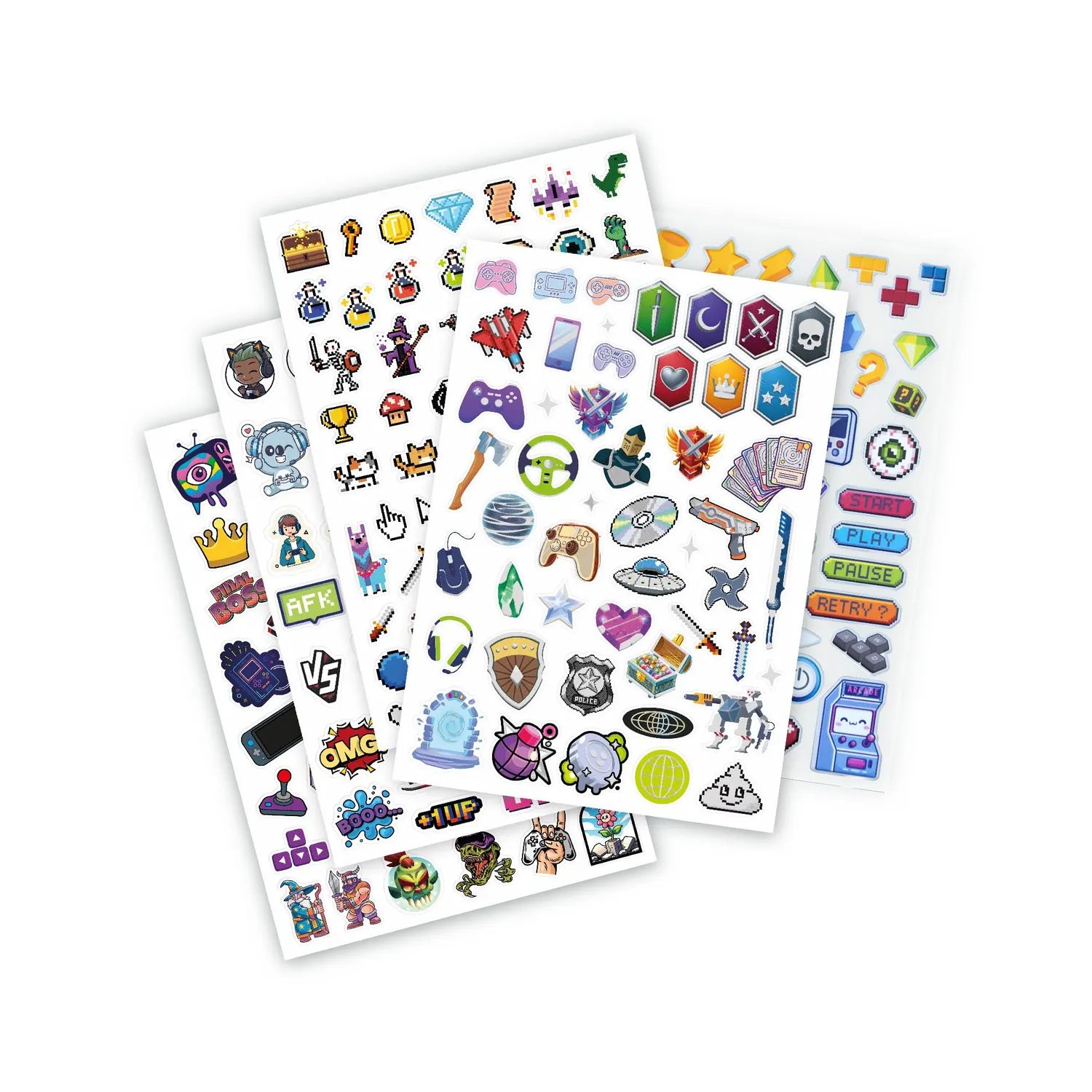 Buki France FK019 Gaming Aufkleber Set 200 Stück silber