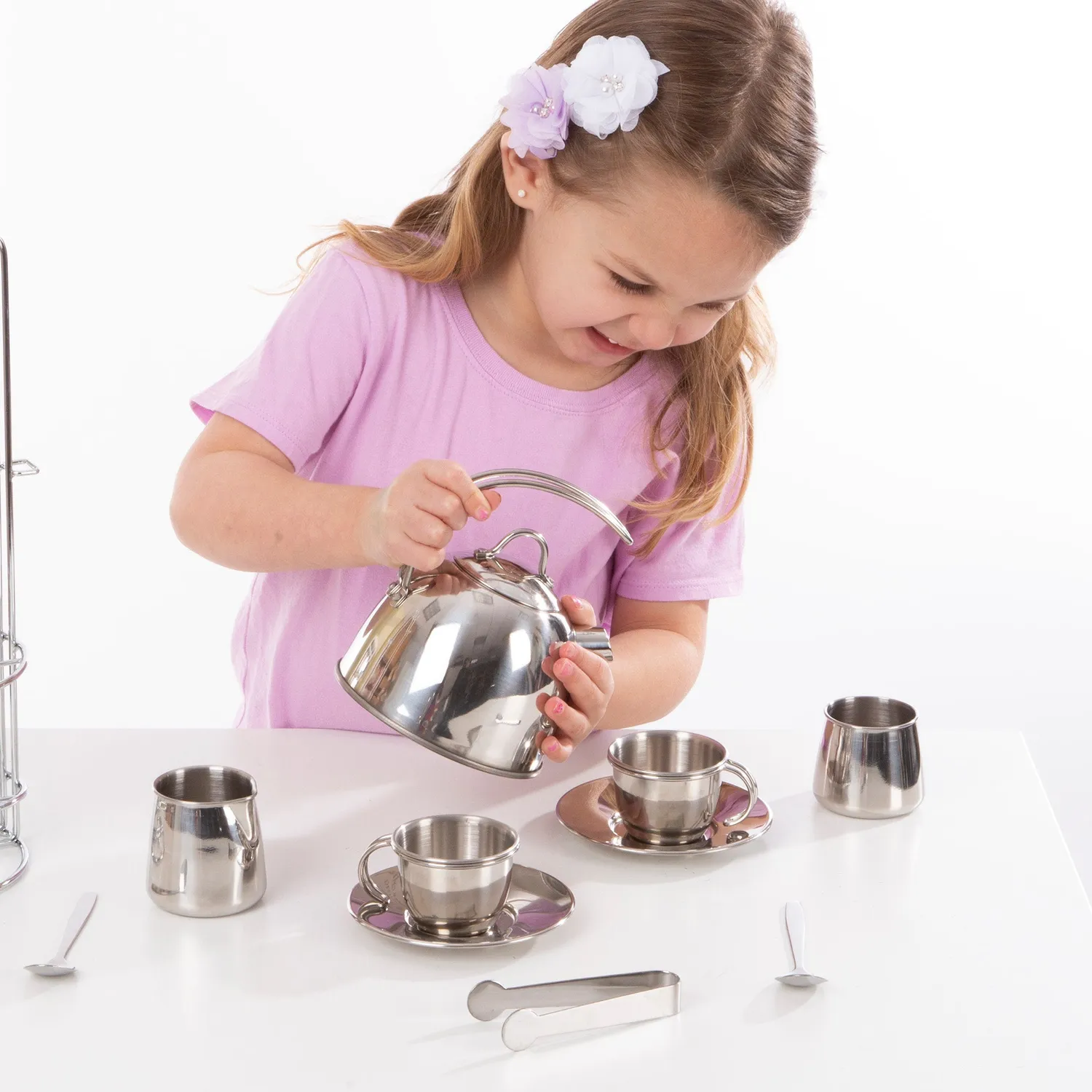 Melissa & Doug Teeservice Spielset Edelstahl