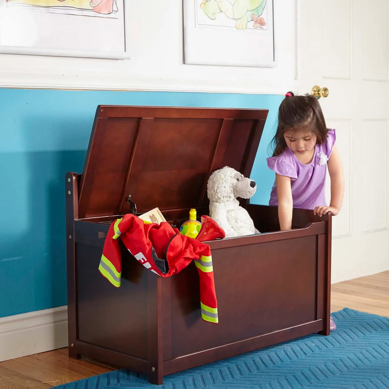 Melissa & Doug Spielzeugkiste Holz Espresso groß ab 3 Jahre