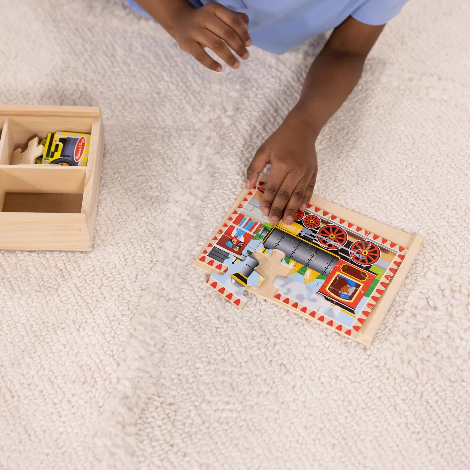 Melissa & Doug Vehicles Holzpuzzle-Box 4x12 Teile Fahrzeuge