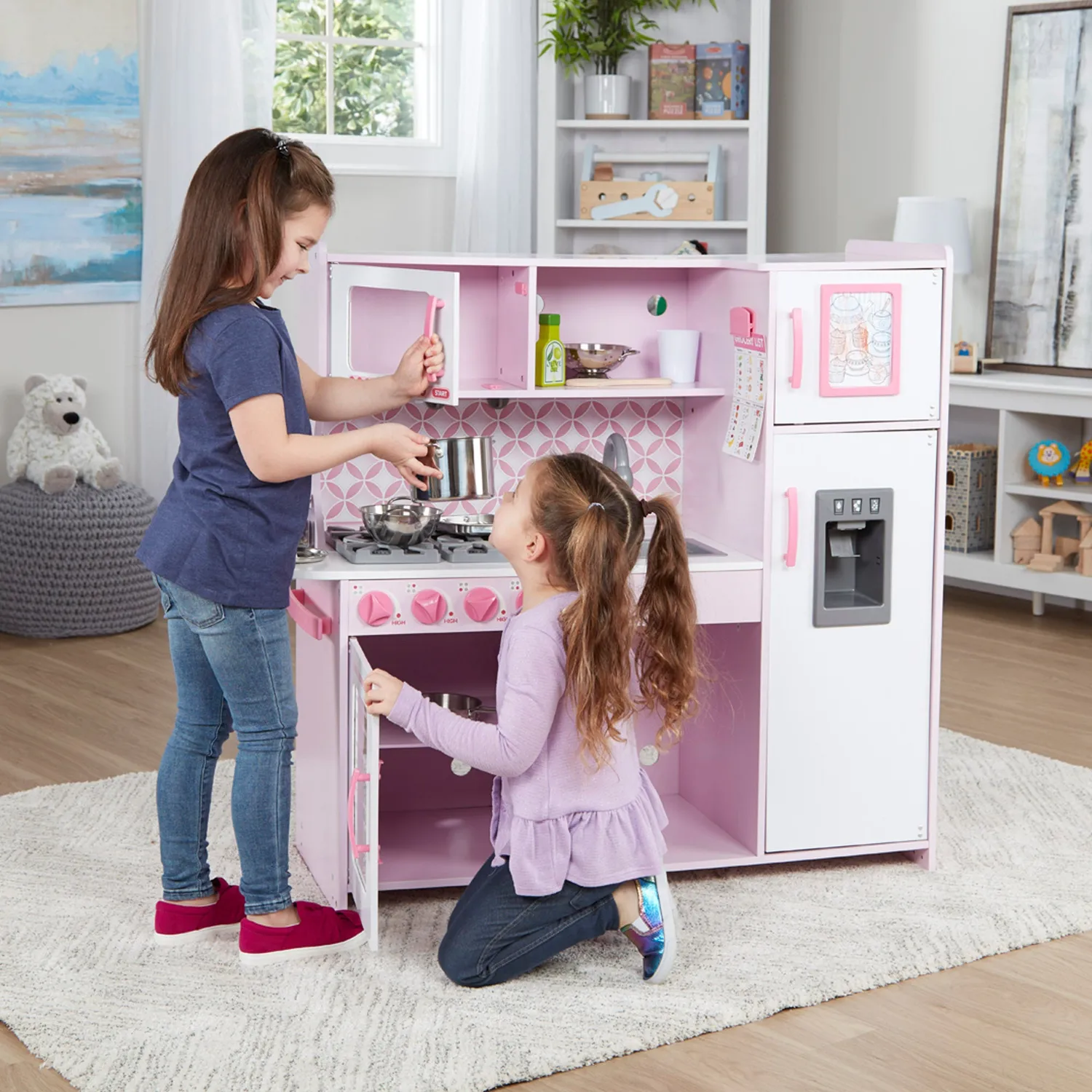 Melissa & Doug Chef's Kitchen Spielküche Holz rosa groß
