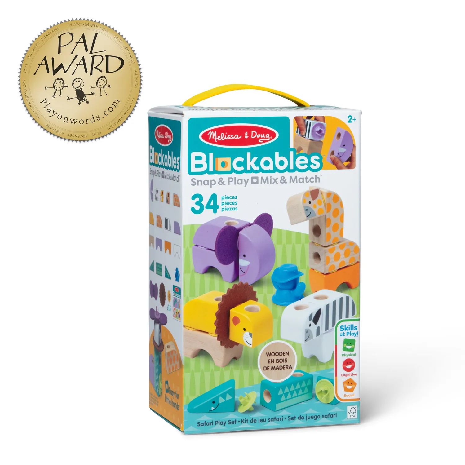 Melissa & Doug Blockables Safari Bausteine ab 2 Jahren