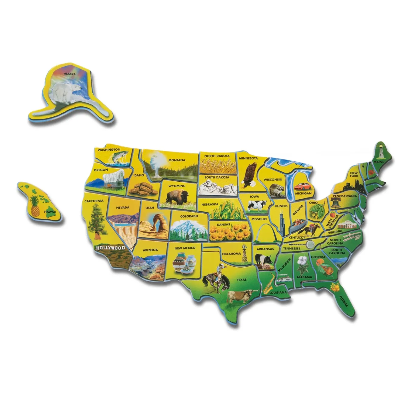 Melissa & Doug USA Karte Holzpuzzle 45-teilig Lernen