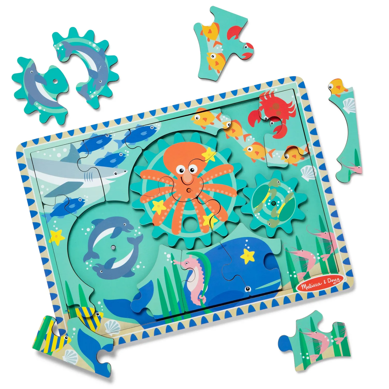 Melissa & Doug Wooden Underwater Gear Puzzle 18 Teile Holzpuzzle