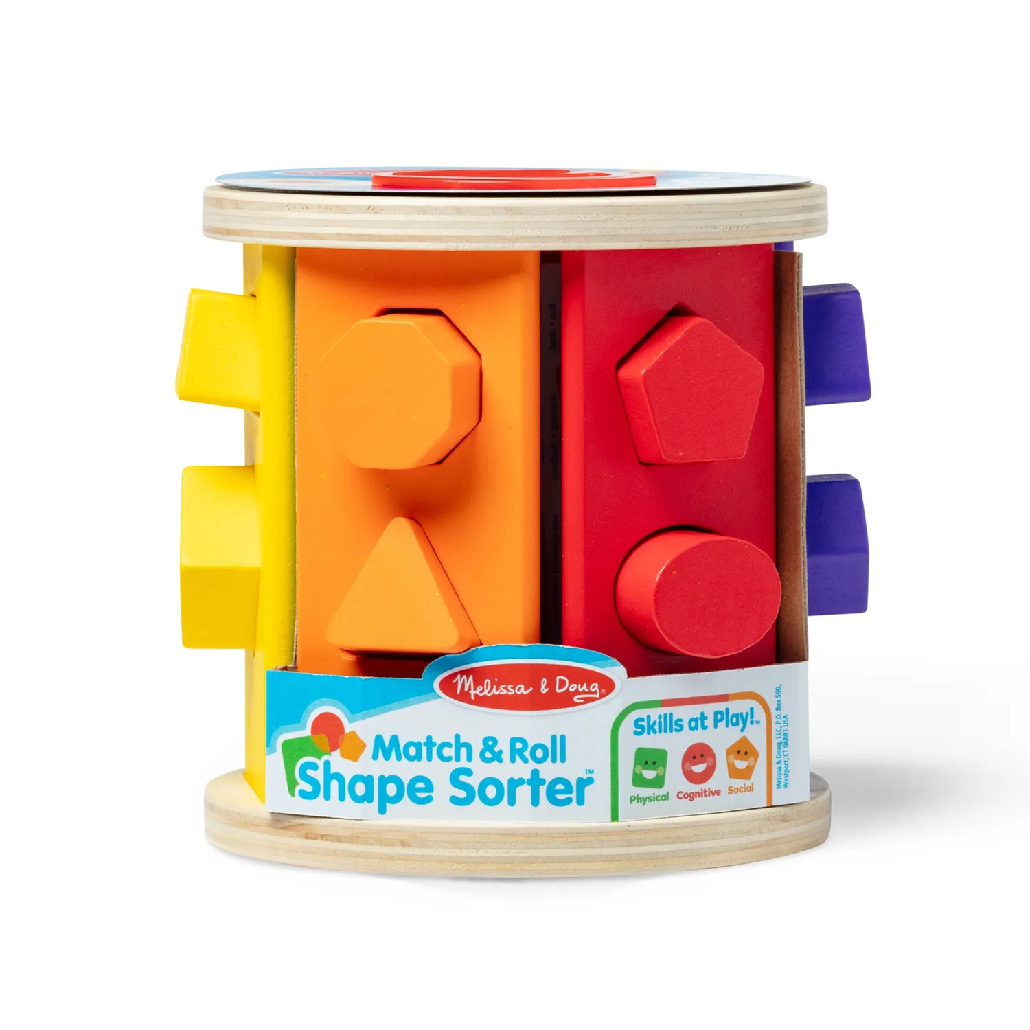 Melissa & Doug Match and Roll Steckspiel Formen Holz