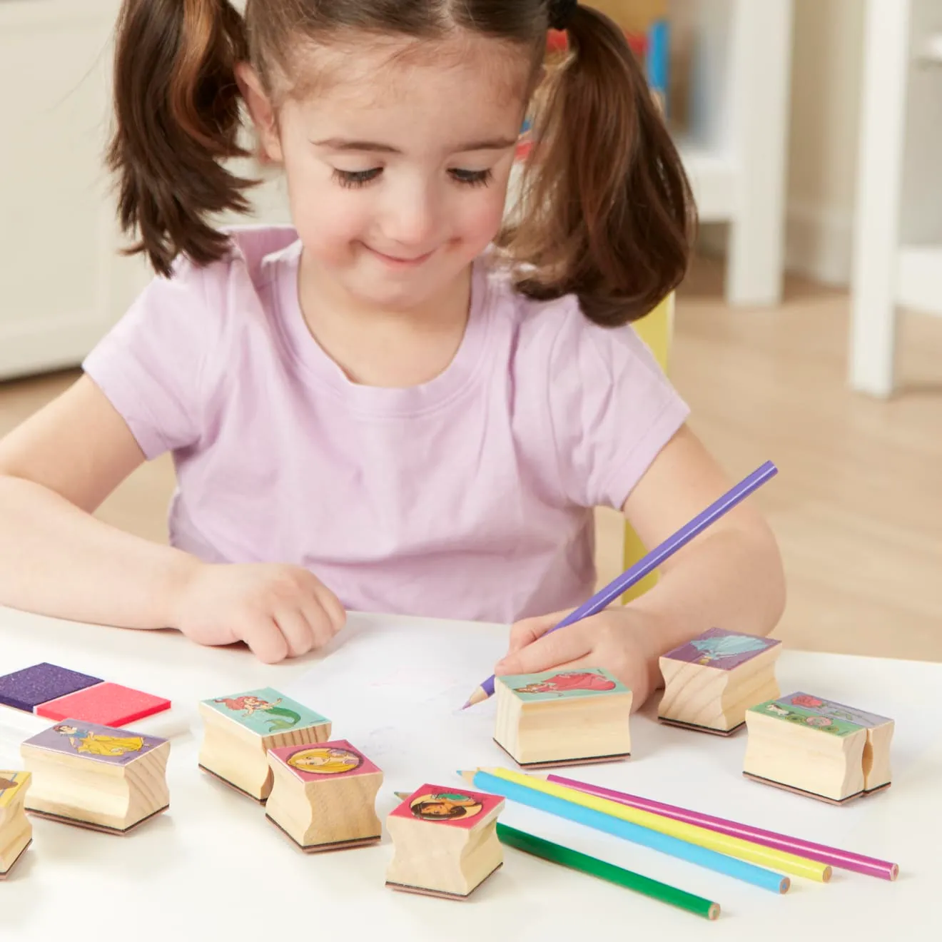 Melissa and Doug Disney Princess Stempelset 9 Stempel Holz