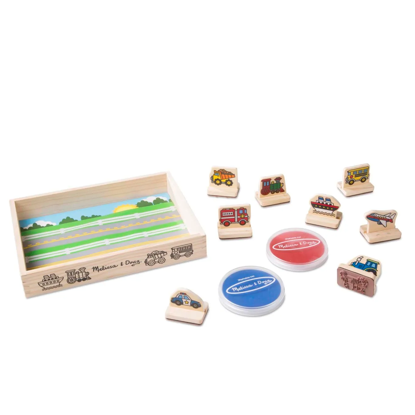 Melissa & Doug My First Stempelset Fahrzeuge Holz 8tlg