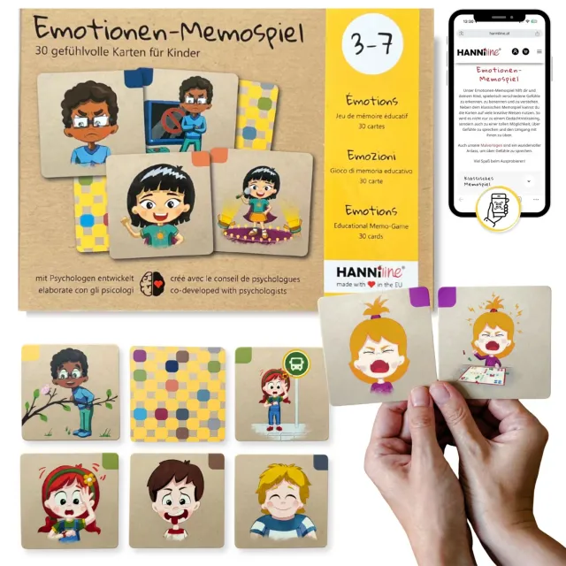 HANNIline Emotionen Memospiel 30 Karten ab 3 Jahren